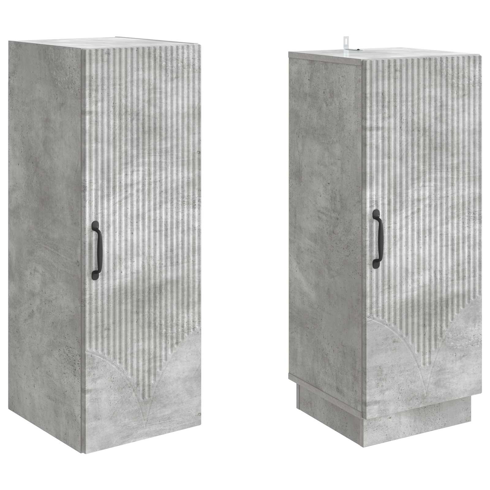 Set ormara 2 pcs Betonska siva Konstruirano drvo