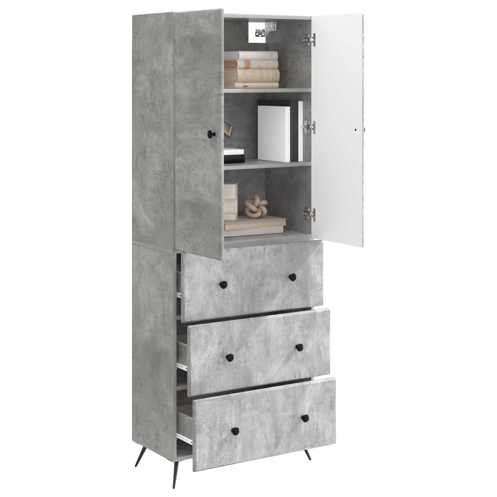 Set ormara 2 pcs Betonska siva 66 x 34,5 x 90 cm