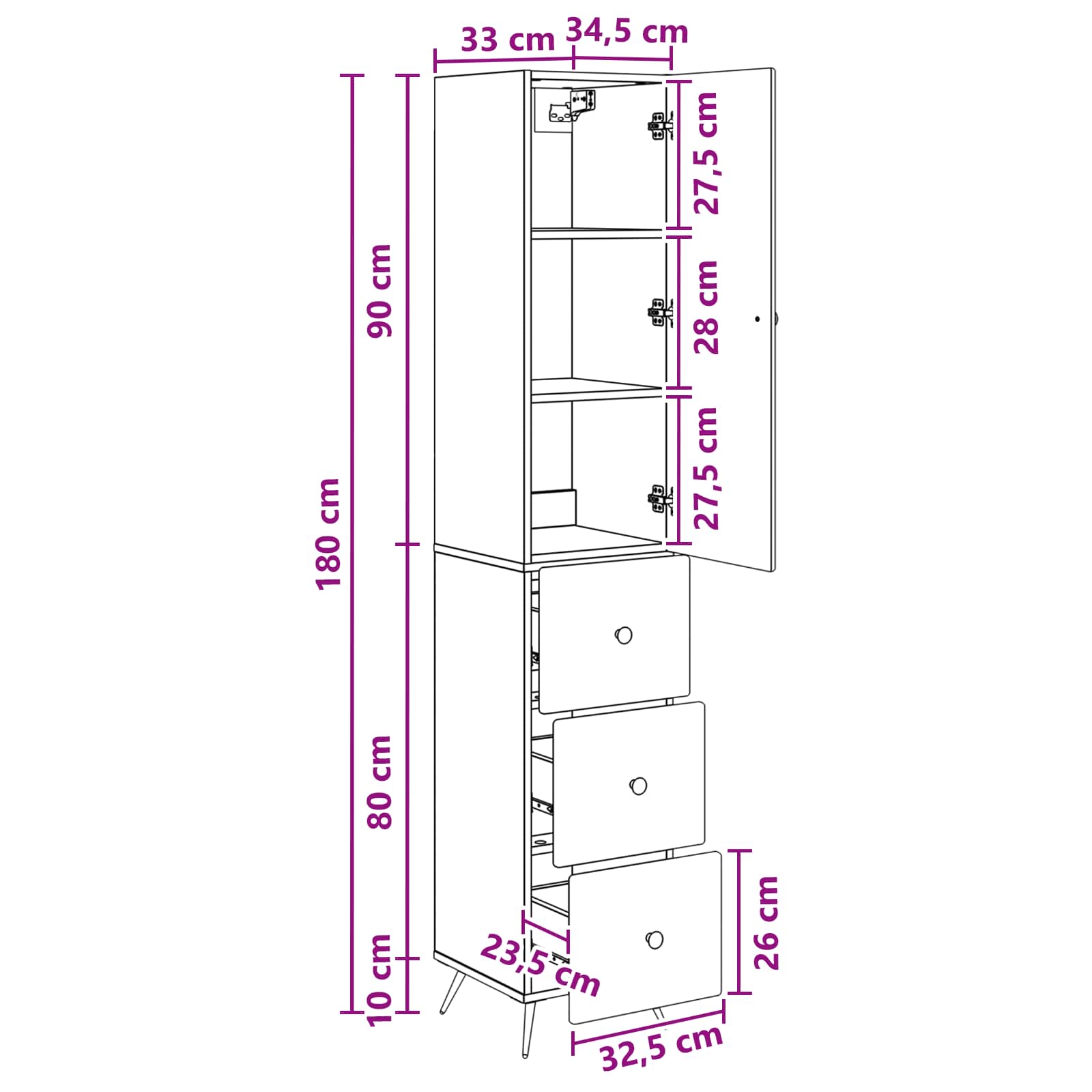 Set ormara 2 pcs Staro drvo 34,5 x 34,5 x 90 cm