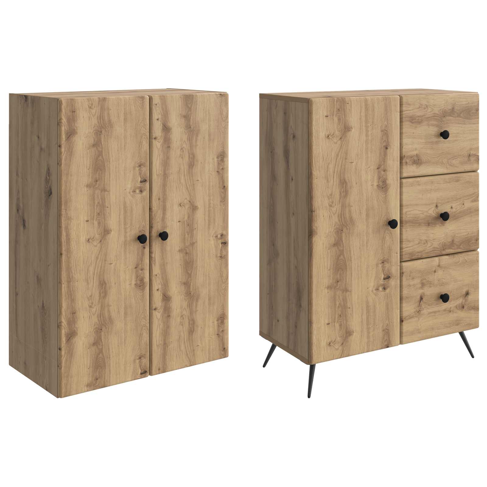 Set ormara 2 pcs Hrast artisan Konstruirano drvo