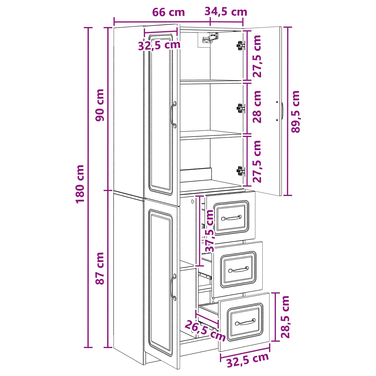 Set ormara 2 pcs Staro drvo Konstruirano drvo