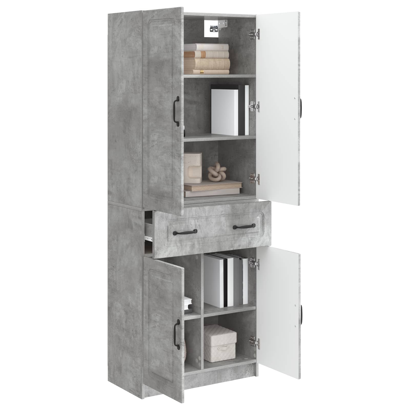 Set ormara 2 pcs Betonska siva Konstruirano drvo