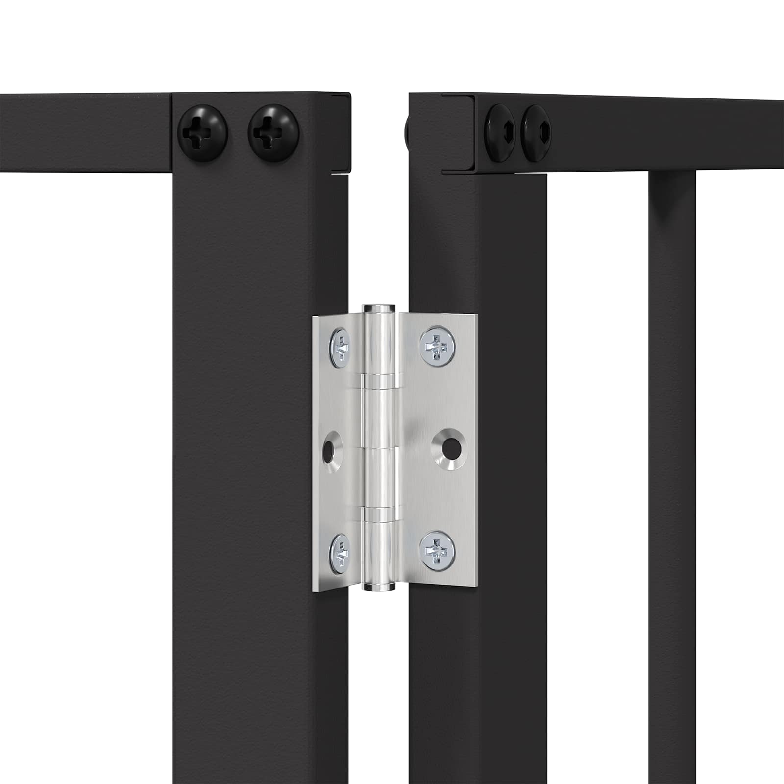 Vrata za pse 4 pcs Crna 100 x 100 cm Cinkani čelik
