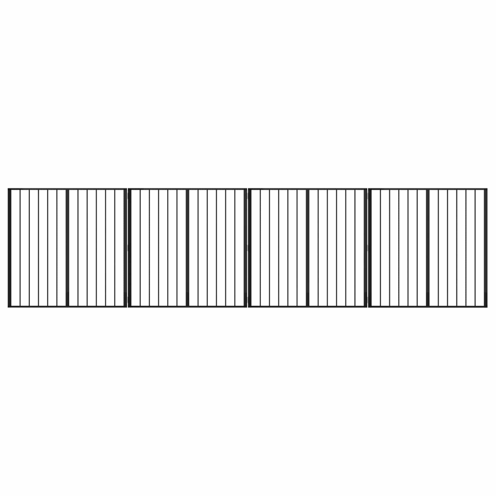 Vrata za pse 4 pcs Crna 100 x 100 cm Cinkani čelik