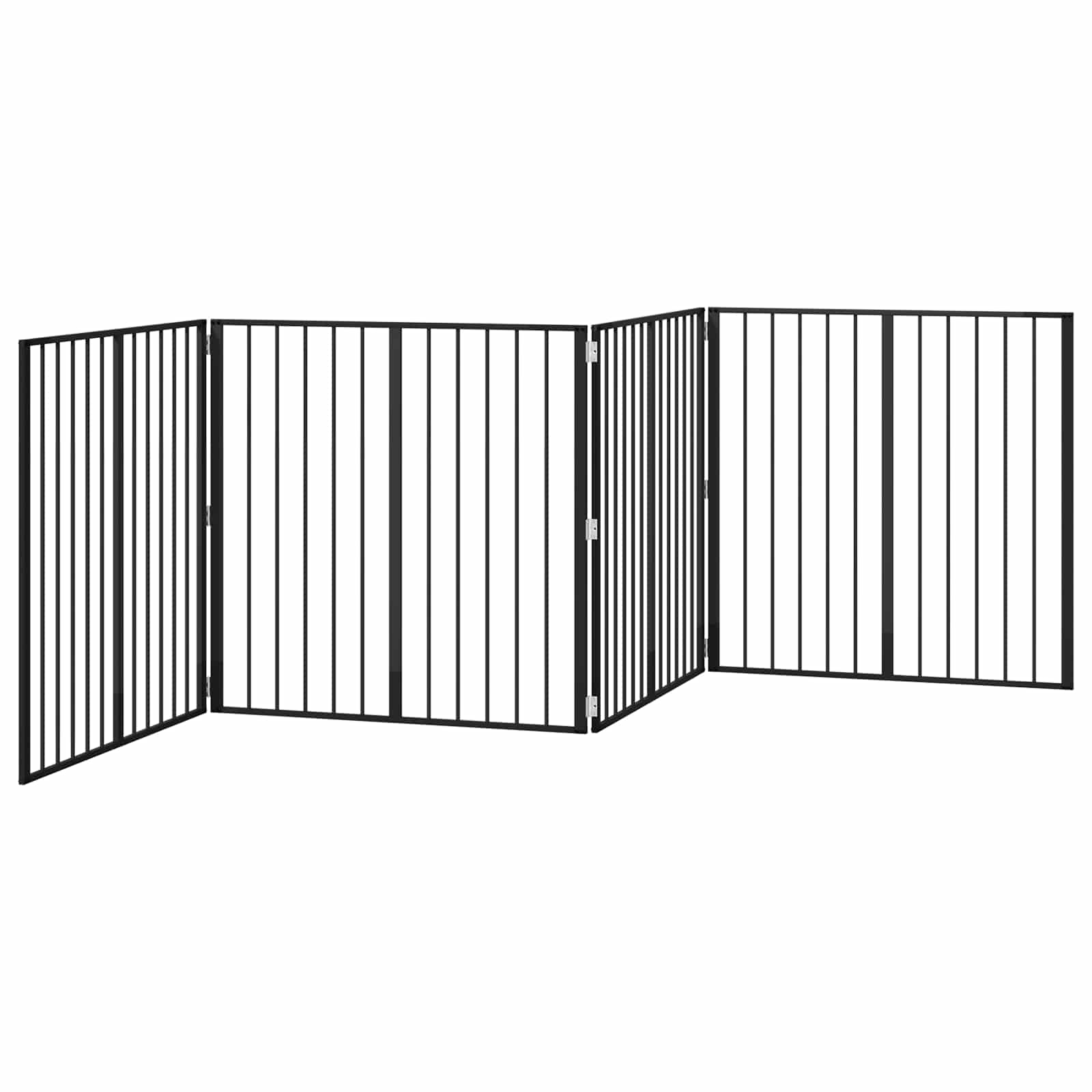 Vrata za pse 4 pcs Crna 100 x 100 cm Cinkani čelik