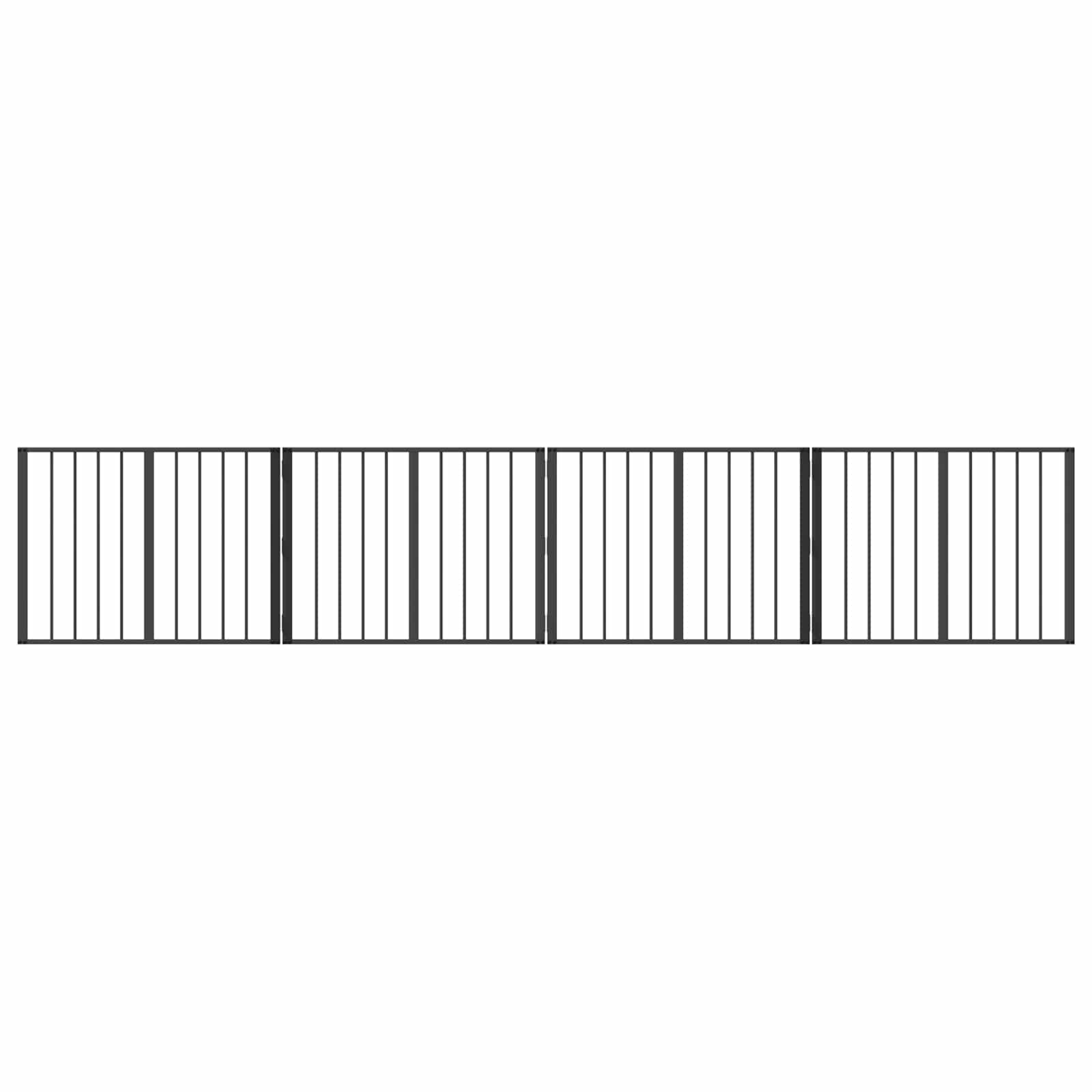 Vrata za pse 4 pcs Crna 80 x 60 cm Cinkani čelik