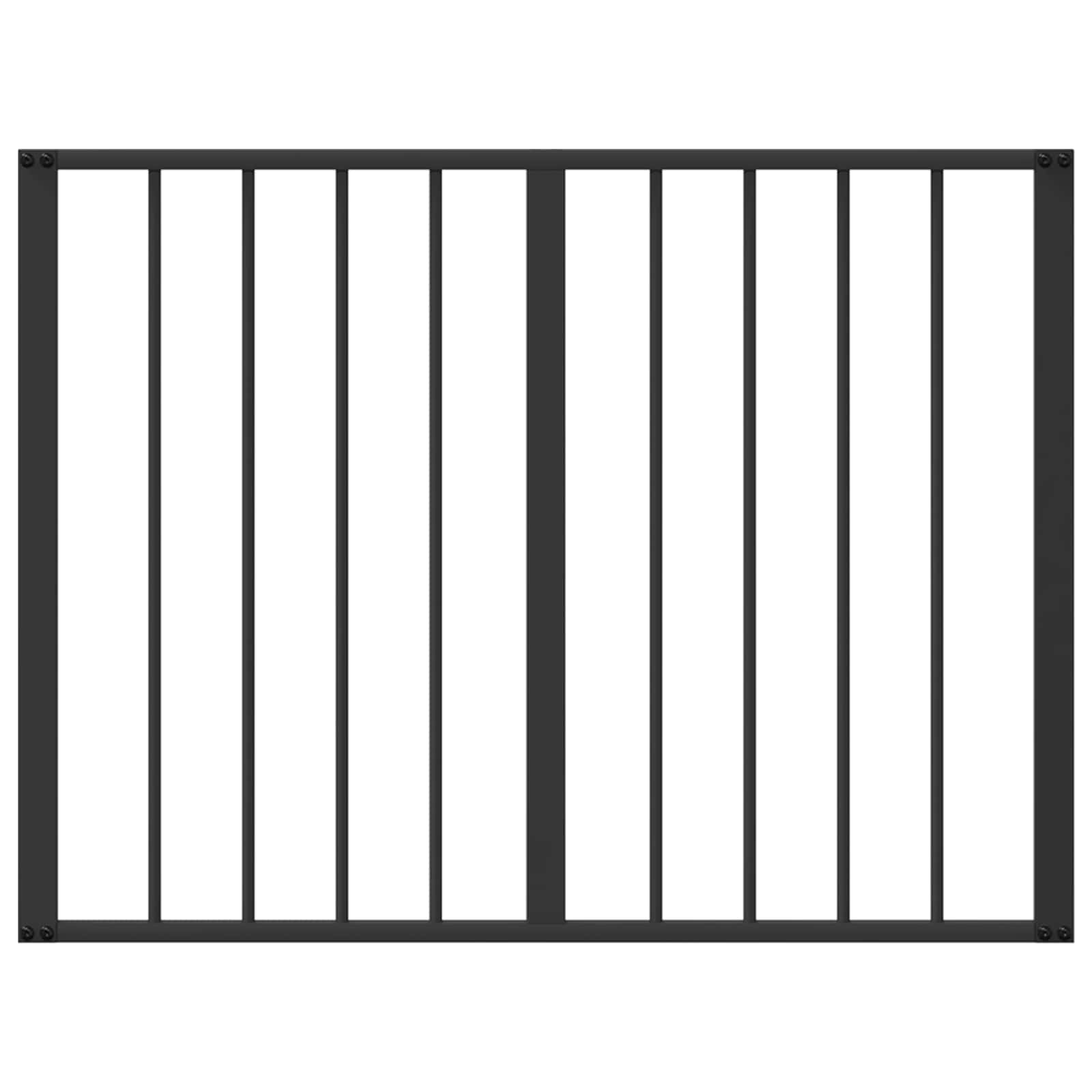 Vrata za pse 4 pcs Crna 80 x 60 cm Cinkani čelik