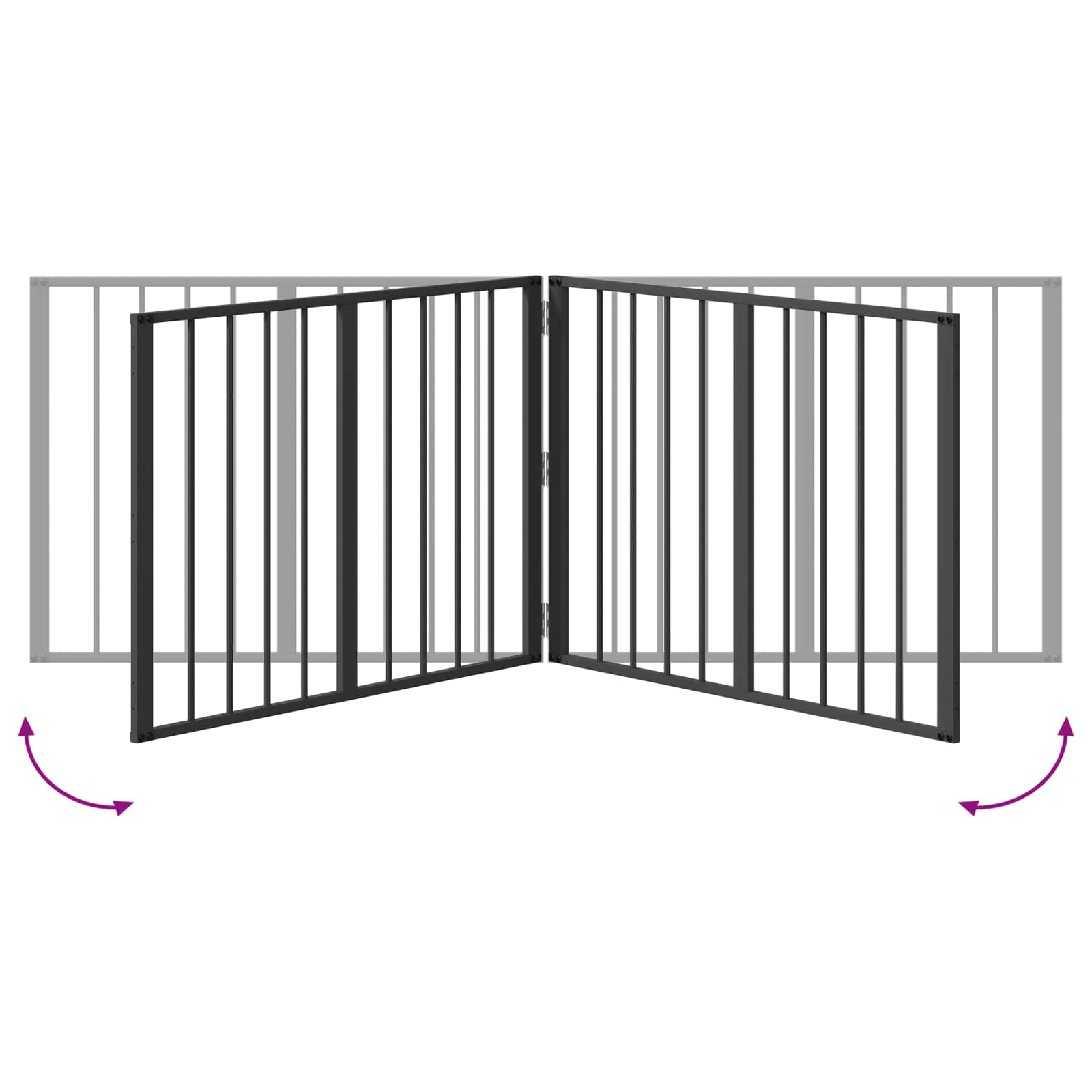 Vrata za pse 4 pcs Crna 80 x 60 cm Cinkani čelik