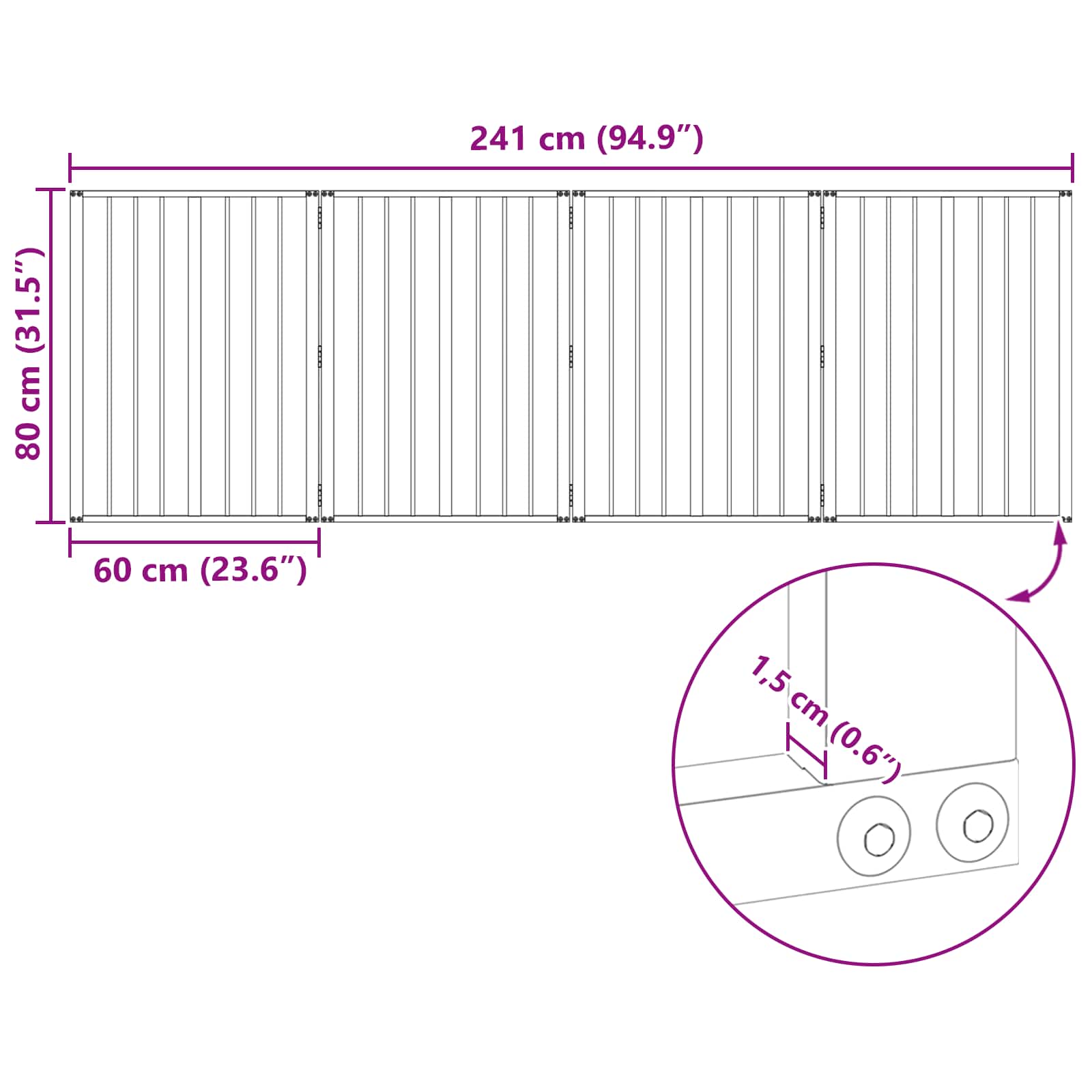 Vrata za pse 4 pcs Crna 60 x 80 cm Cinkani čelik