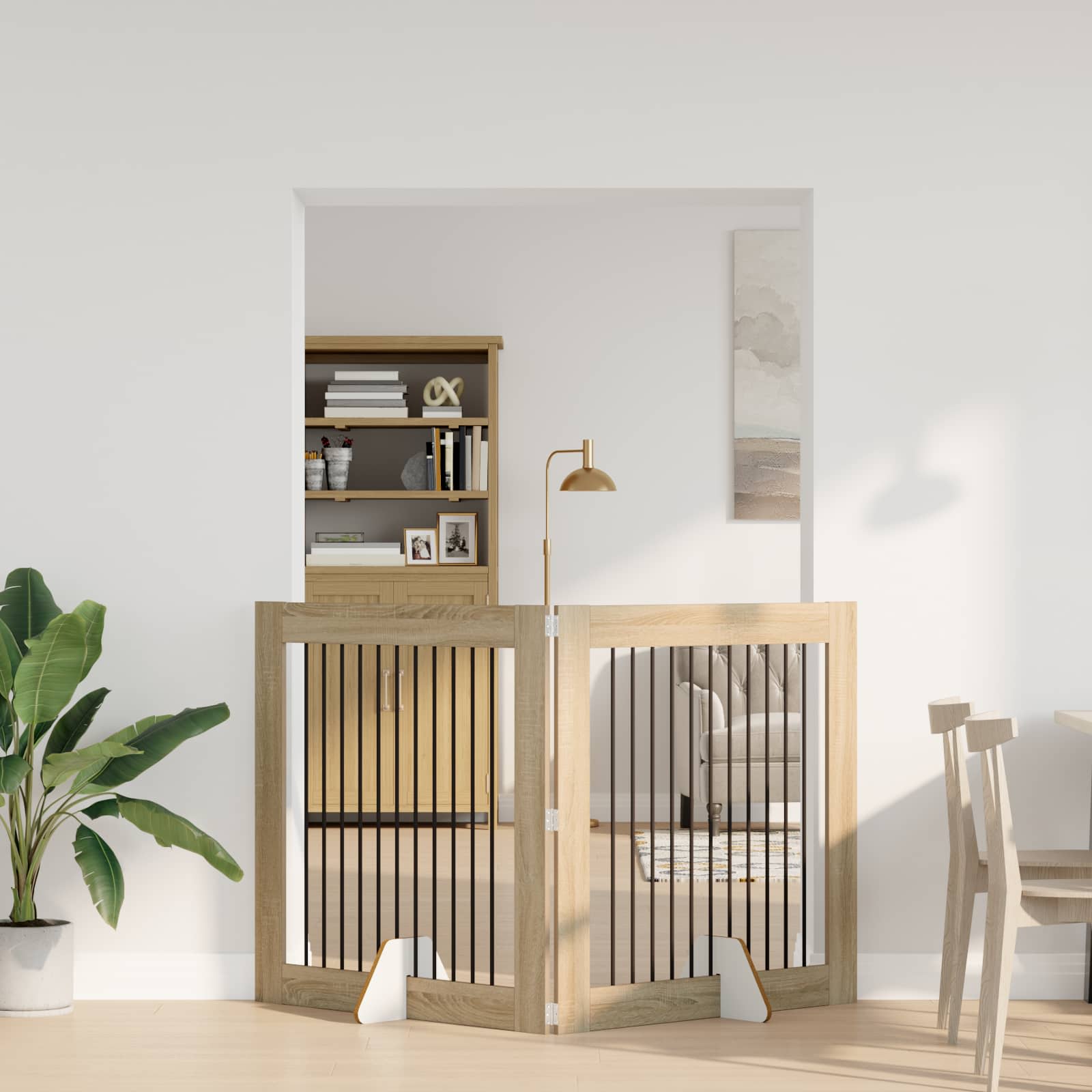 Vrata za pse s postoljem 2 pcs Hrast sonoma 100 x 100 cm