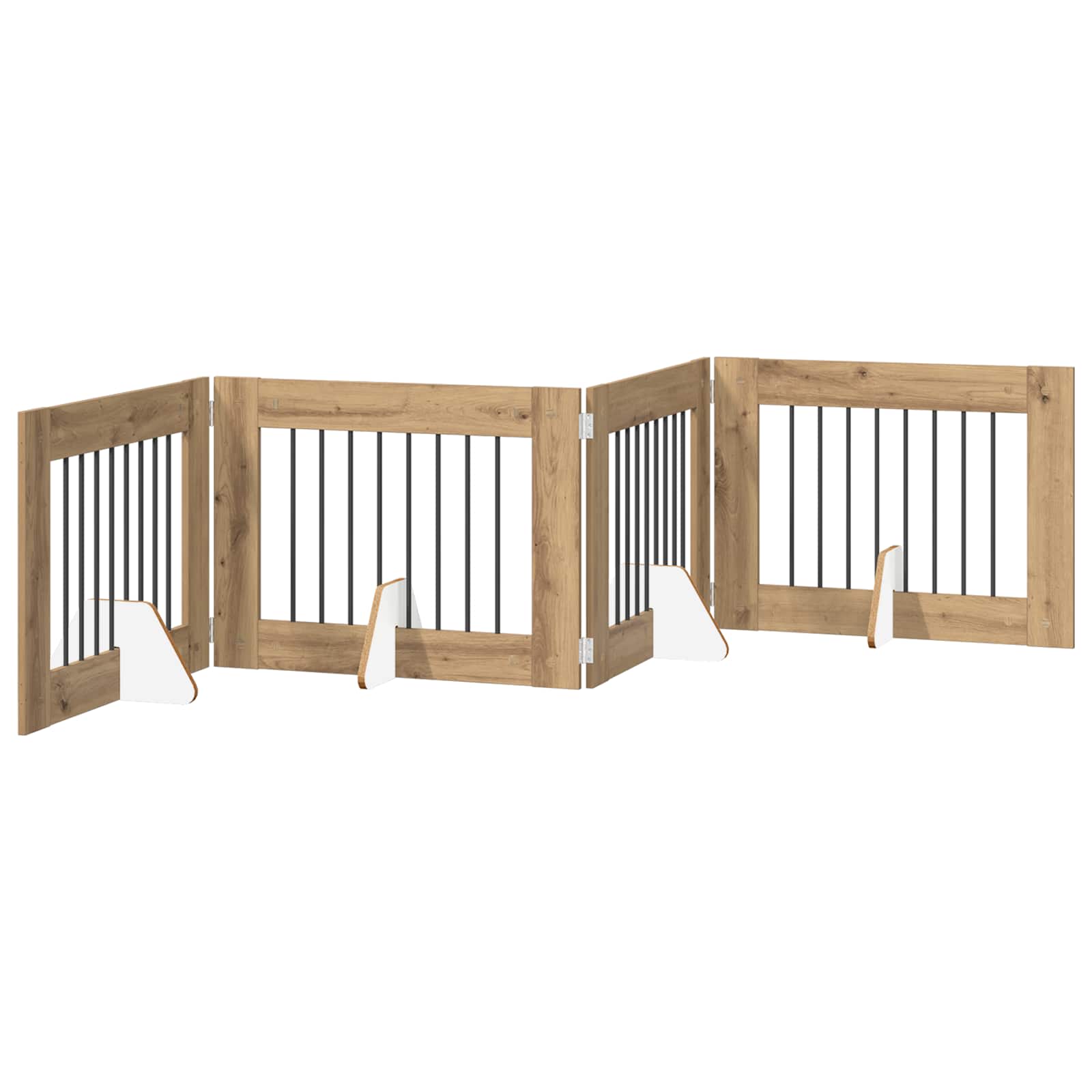 Vrata za pse s postoljem 4 pcs Hrast artisan 80 x 60 cm