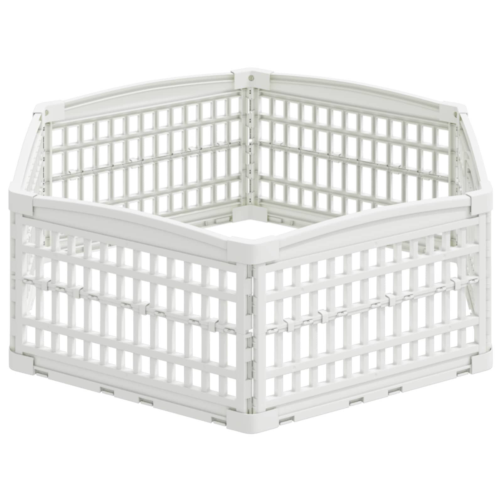 Ograda za Pse s 6 Panoa Bijela 122 x 106 x 40 cm Plastika