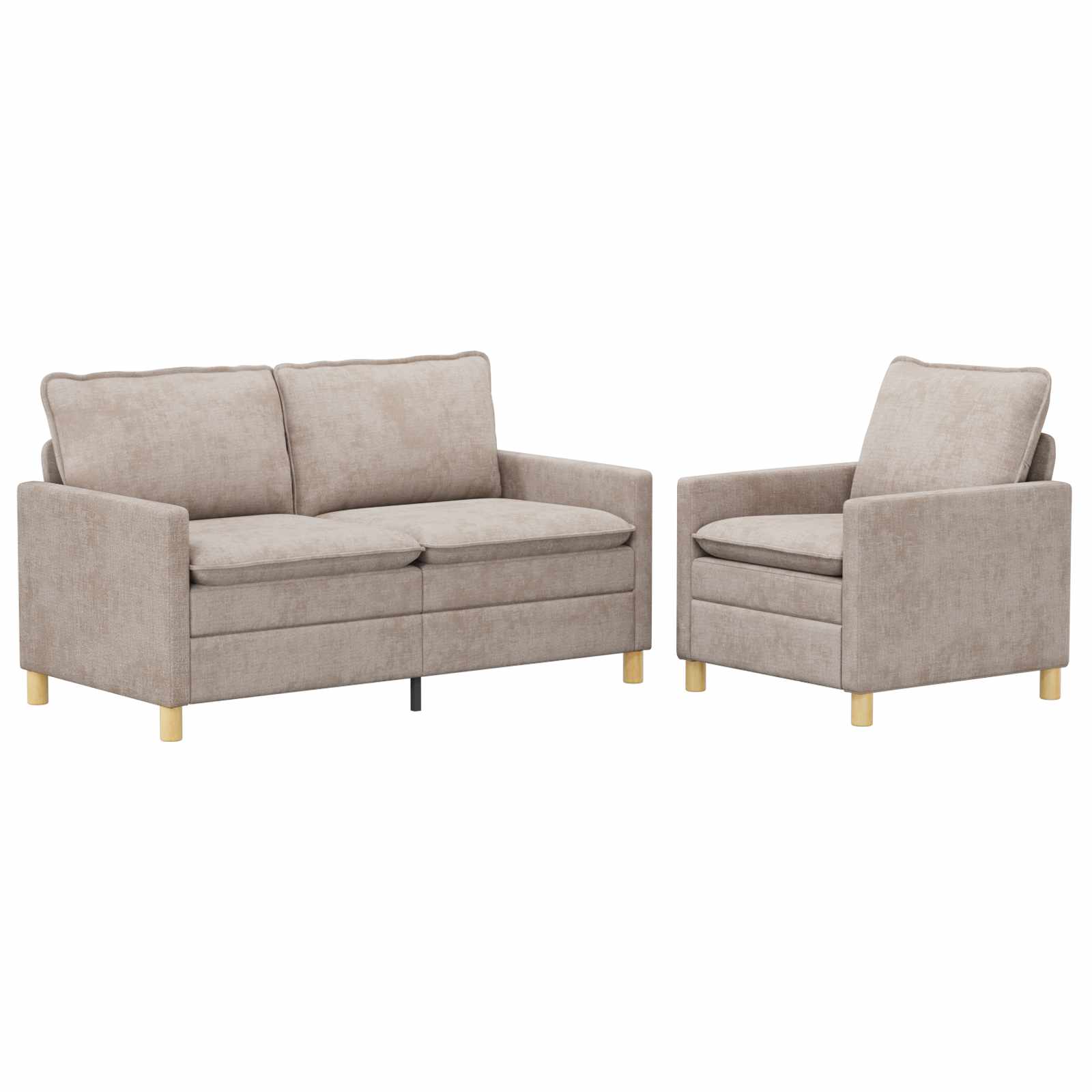 Set sofe 2 pcs Bež Poliester