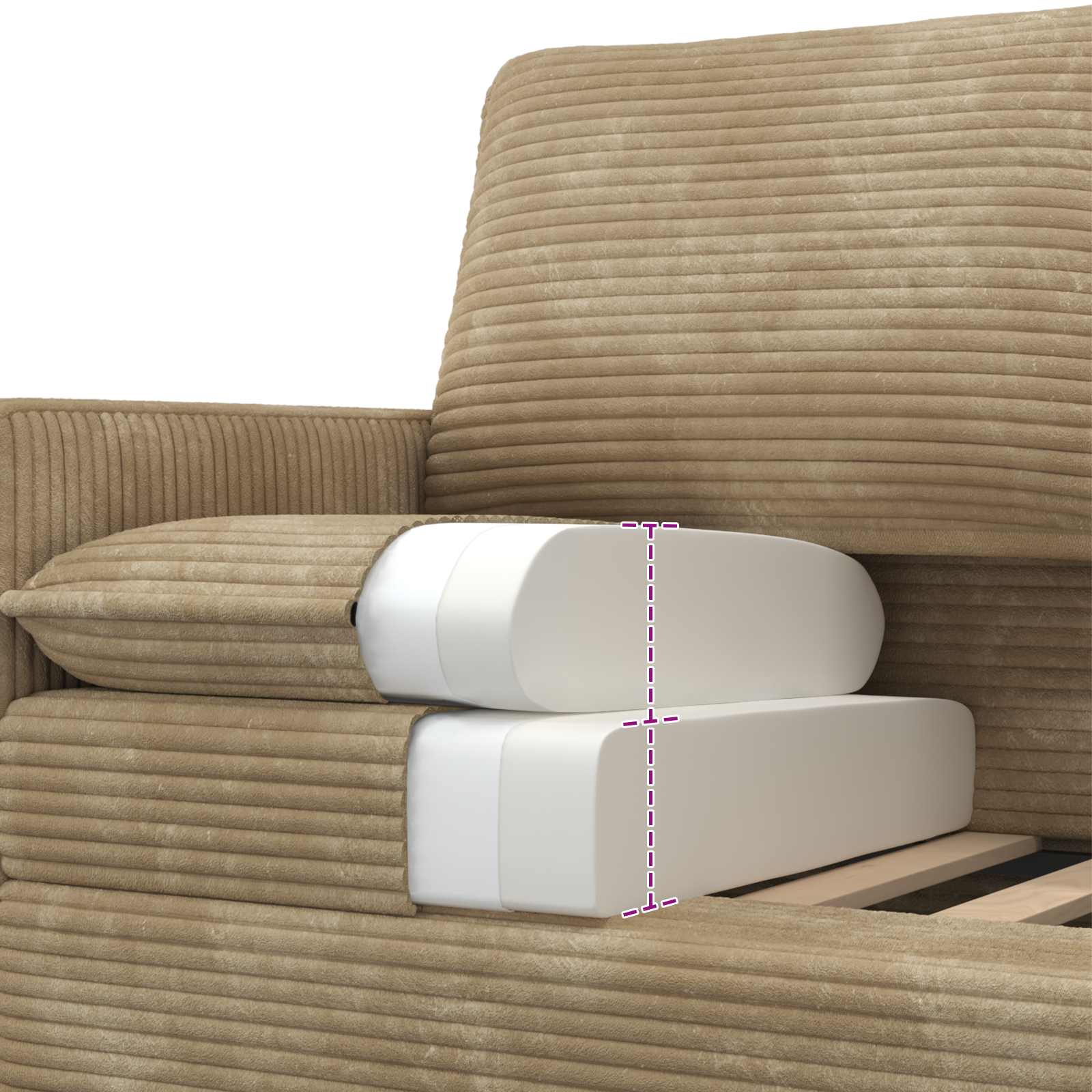Set sofe 2 pcs Sivosmeđa Poliester