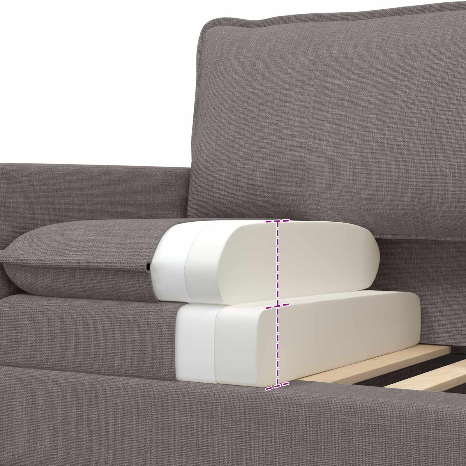 Sofa Sivosmeđa 126 x 81 x 87,5 cm Tkanina