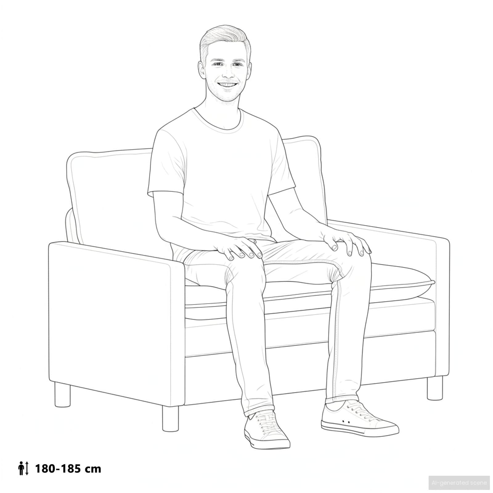 Sofa Plava 126 x 81 x 87,5 cm Tkanina