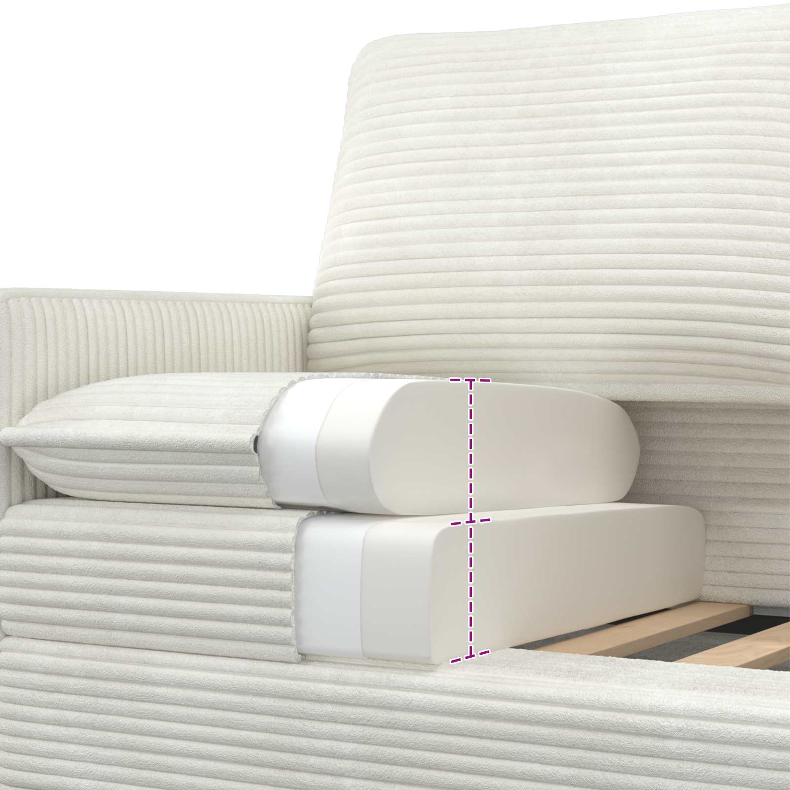 Sofa Krem 126 x 81 x 87,5 cm Poliester