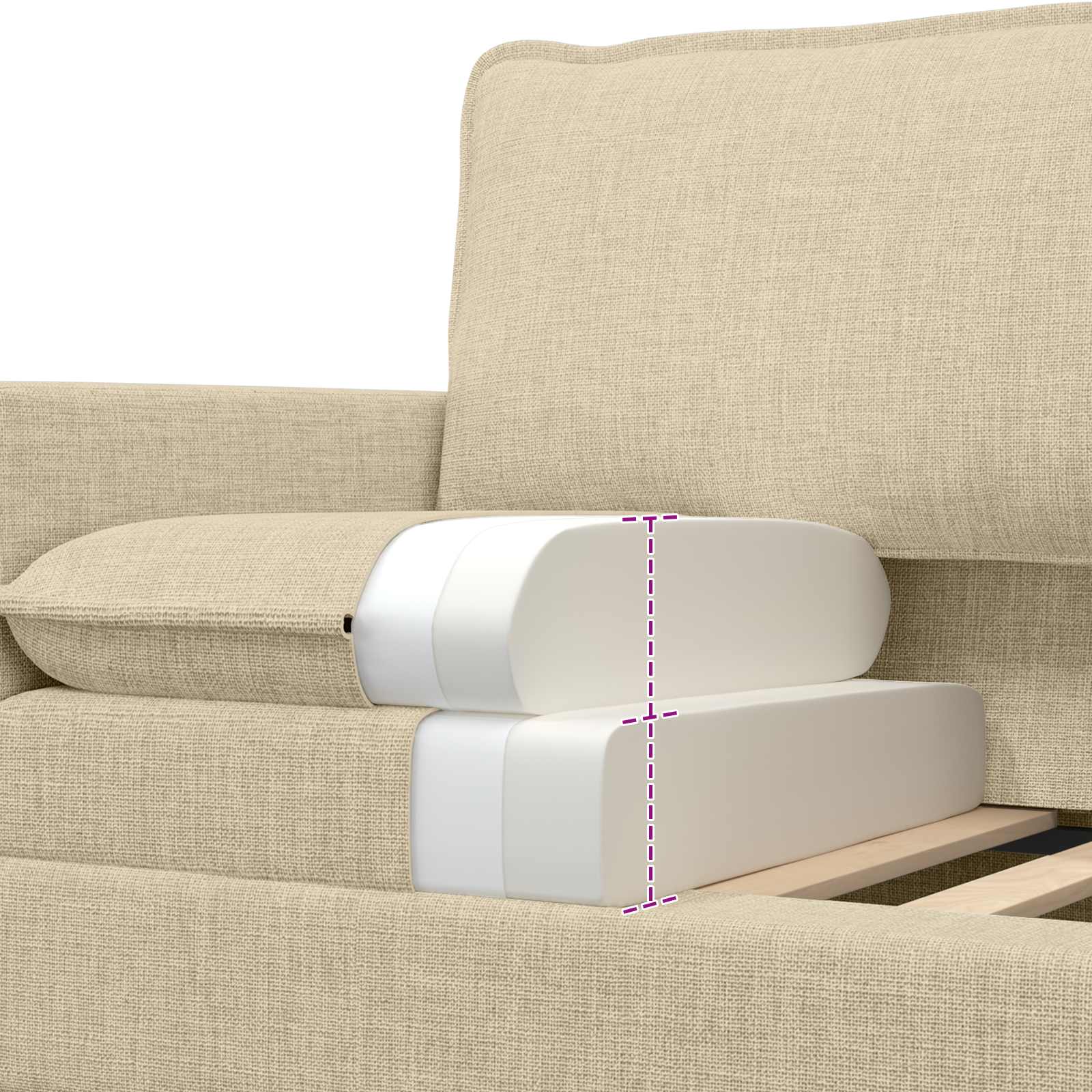 Sofa Krem 156 x 81 x 87,5 cm Tkanina