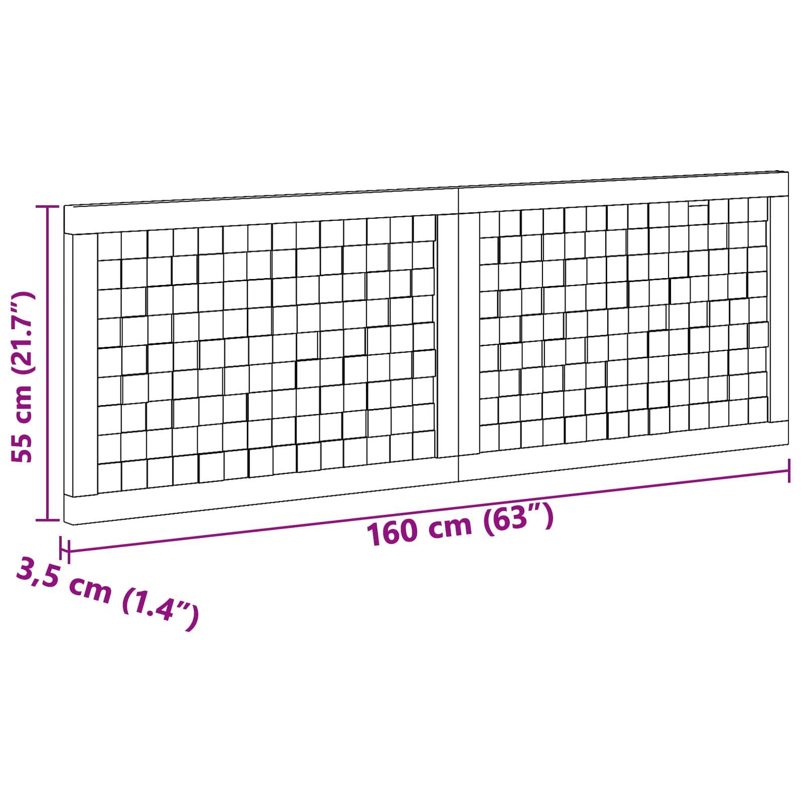 Uzglavlje za krevet Prirodna Čvrsto teak drvo