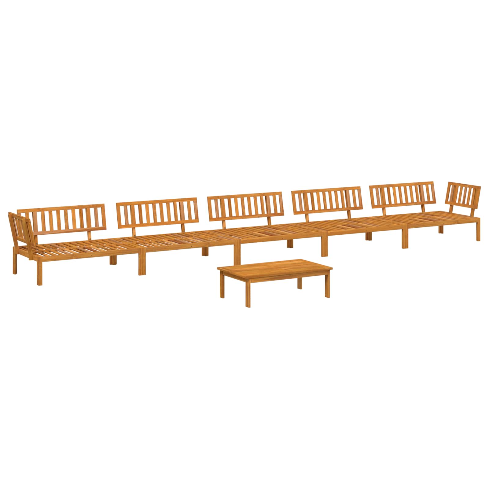 Set sofe s jastukom 6 pcs Sivo-smeđa Čvrsto drvo akacije
