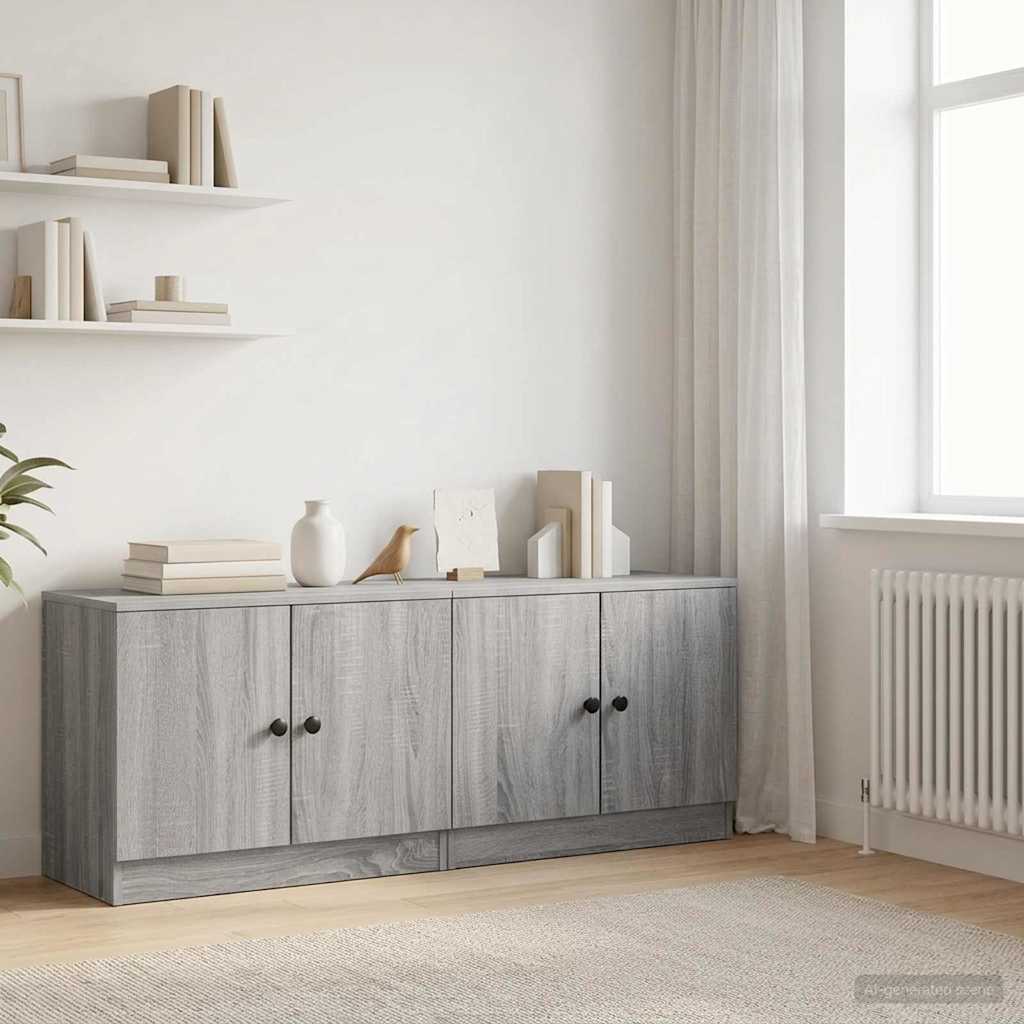 Ormarić za krevet s pohranom 2 pcs Siva Sonoma 66 x 35 x 48 cm