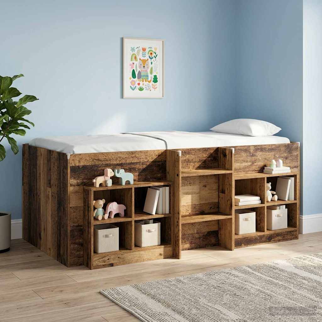 Ormarić za krevet s policom 2 pcs Staro drvo 66 x 33 x 48 cm