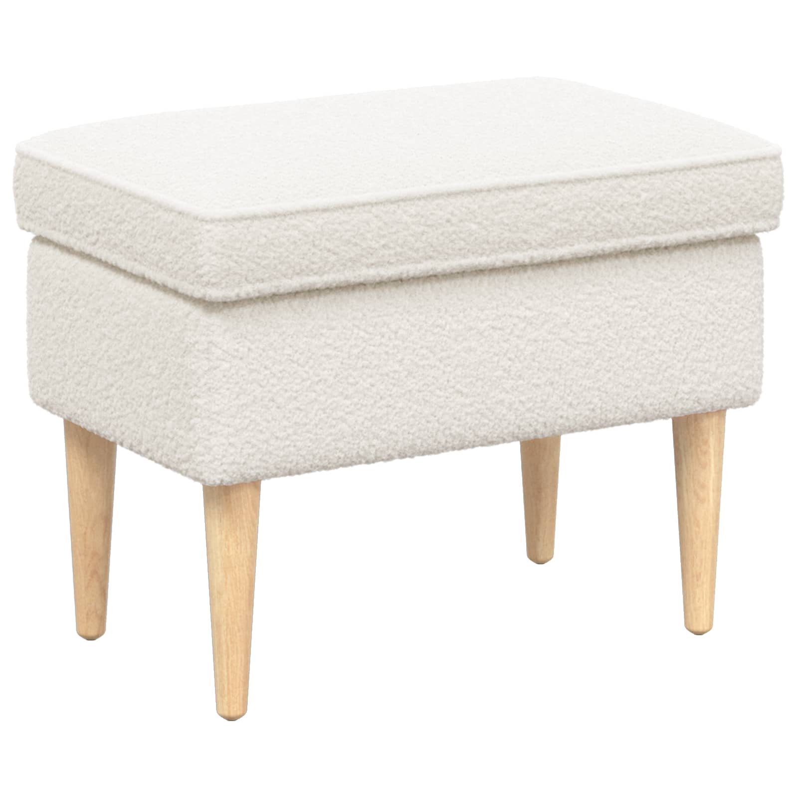 Stolica za noge Krem 55 x 35 x 41 cm Bouclé