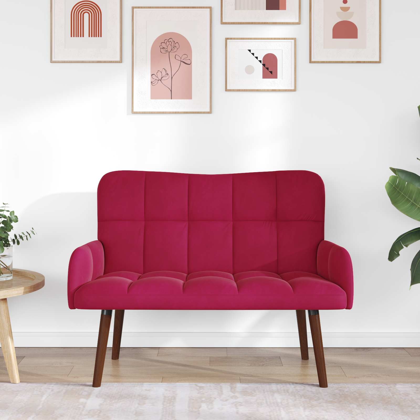Sofa za dvije osobe Vinska crvena 115 x 61 x 87 cm Baršun