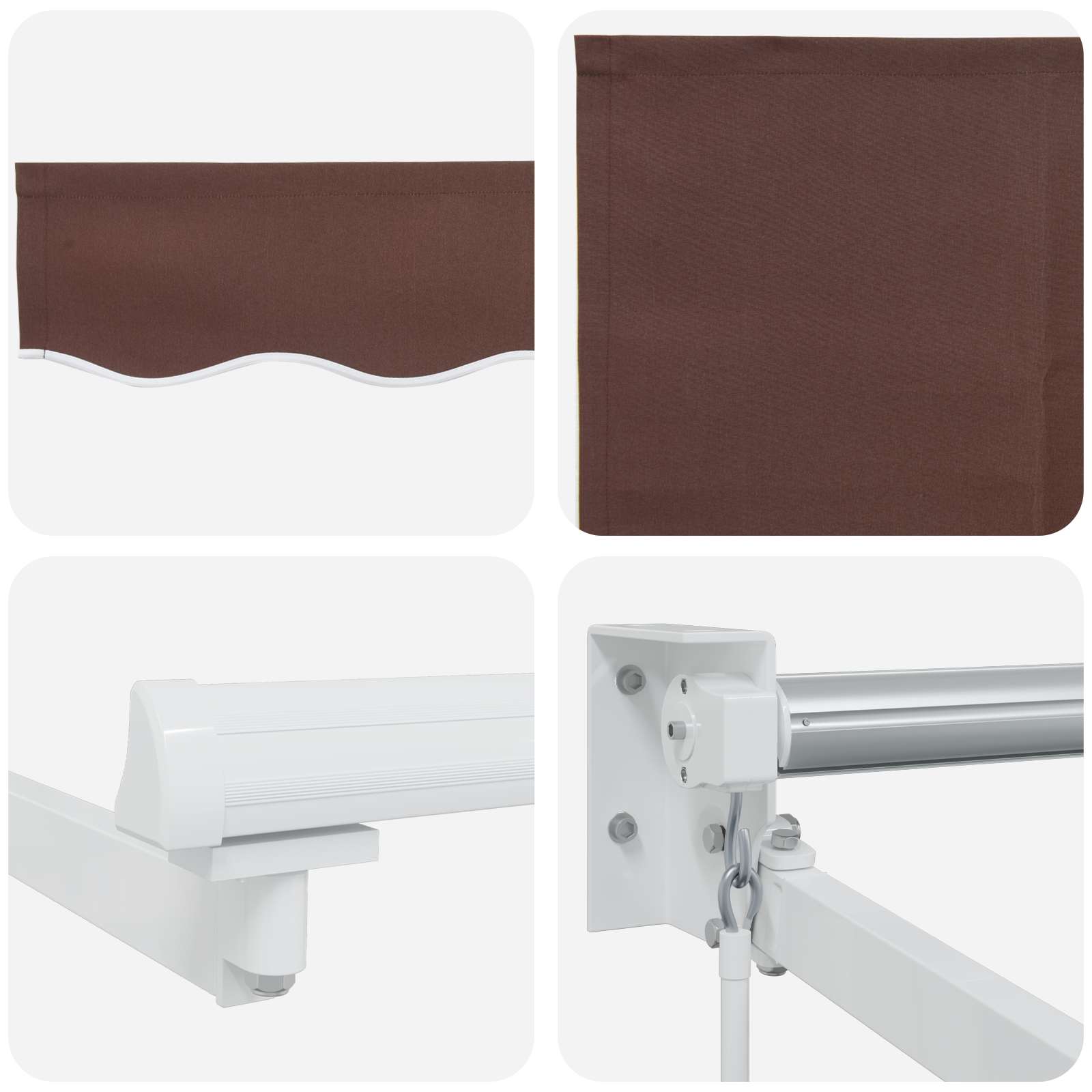 Povlačivi tende Smeđa 3 x 2 m 100% Poliester i Aluminij