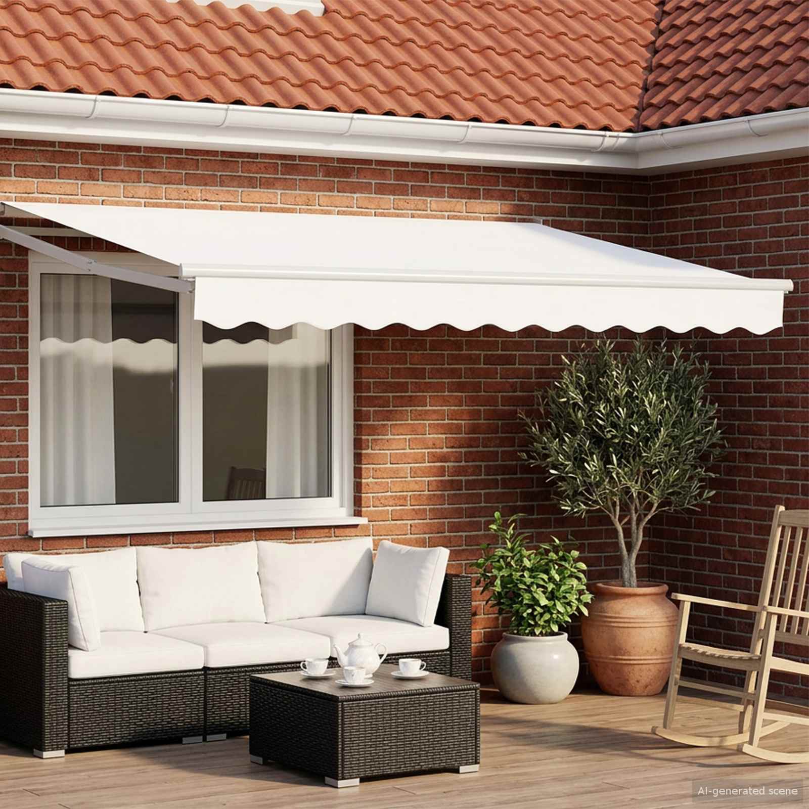 Povlačivi tende Bijela 3 x 2 m 100% Poliester i Aluminij