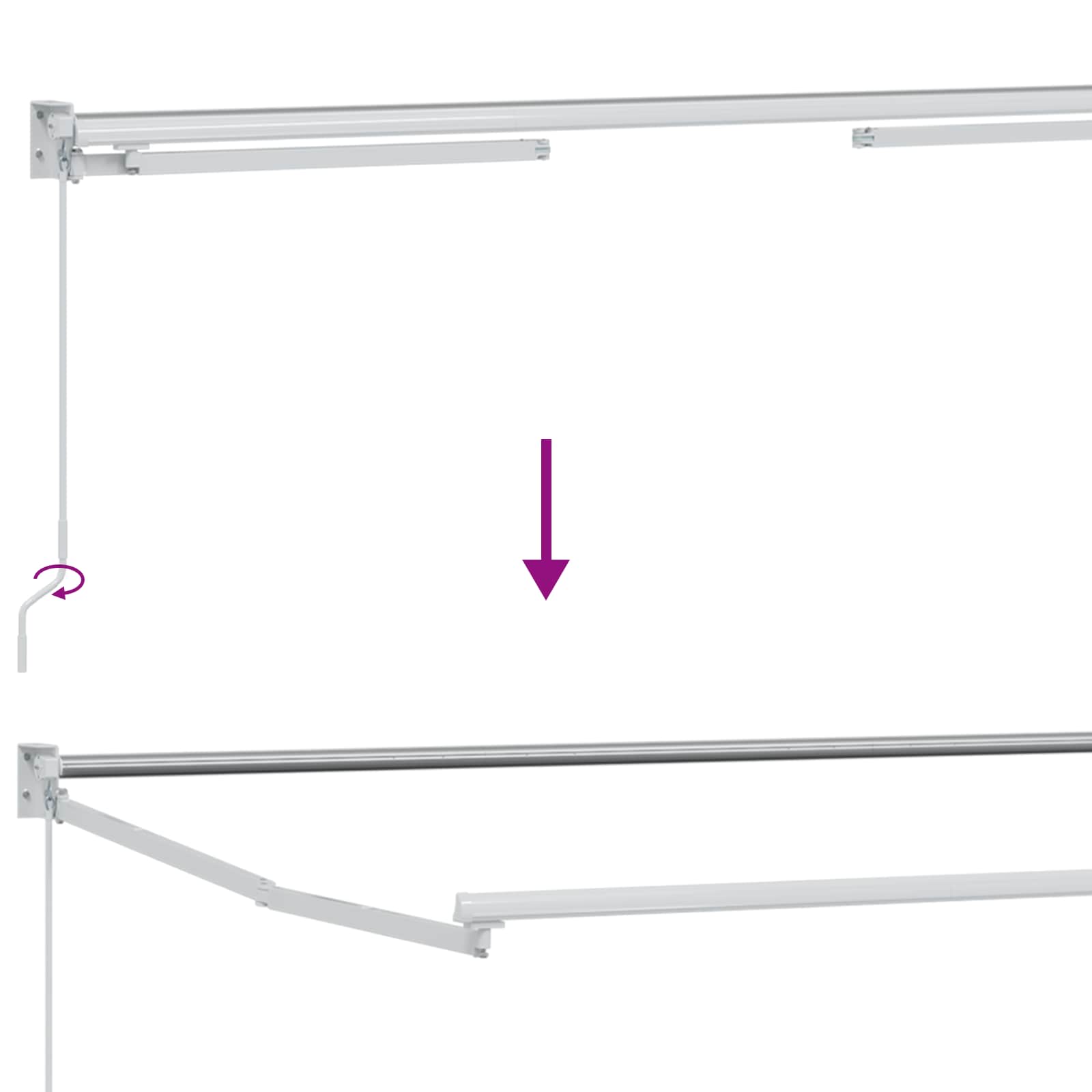 Povlačivi tende Antracit 4 x 2 m 100% Poliester i Aluminij