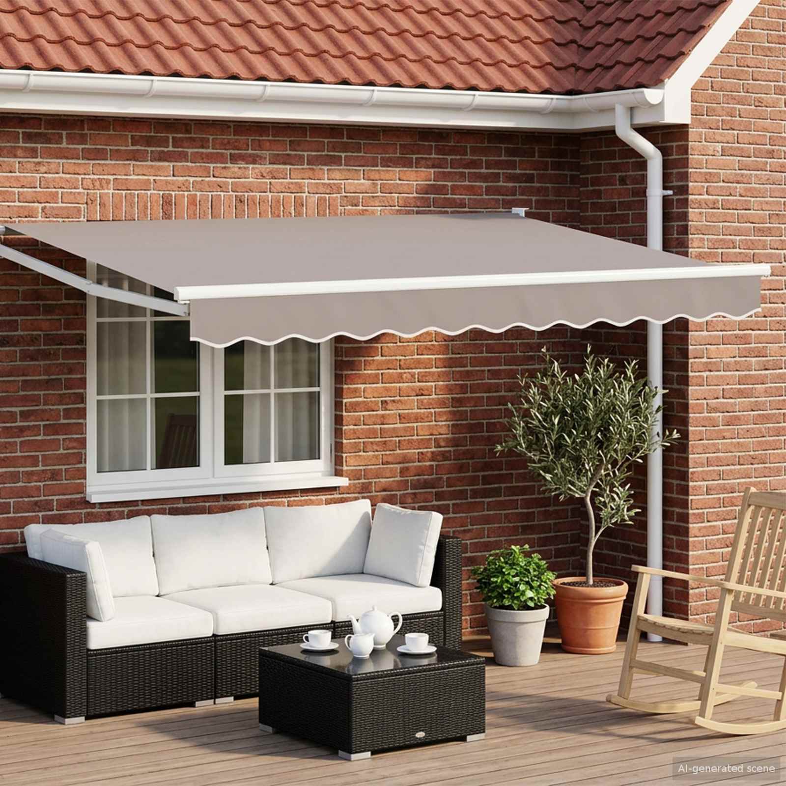 Nadstrešnica Svjetlosiva 3,5 x 2 m Poliester i metal