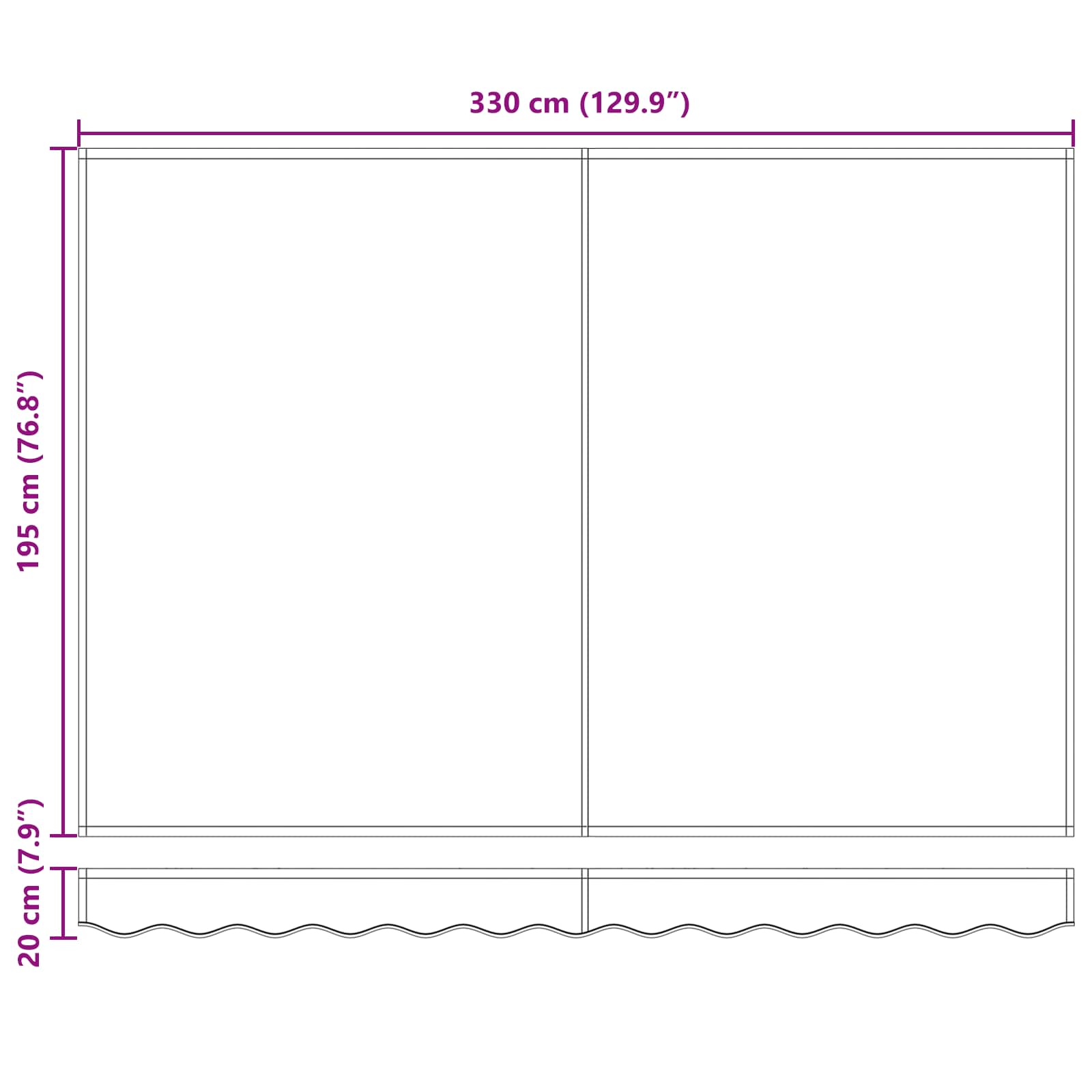 Nadstrešnica Narančasta, crna i žuta 3,5 x 2 m