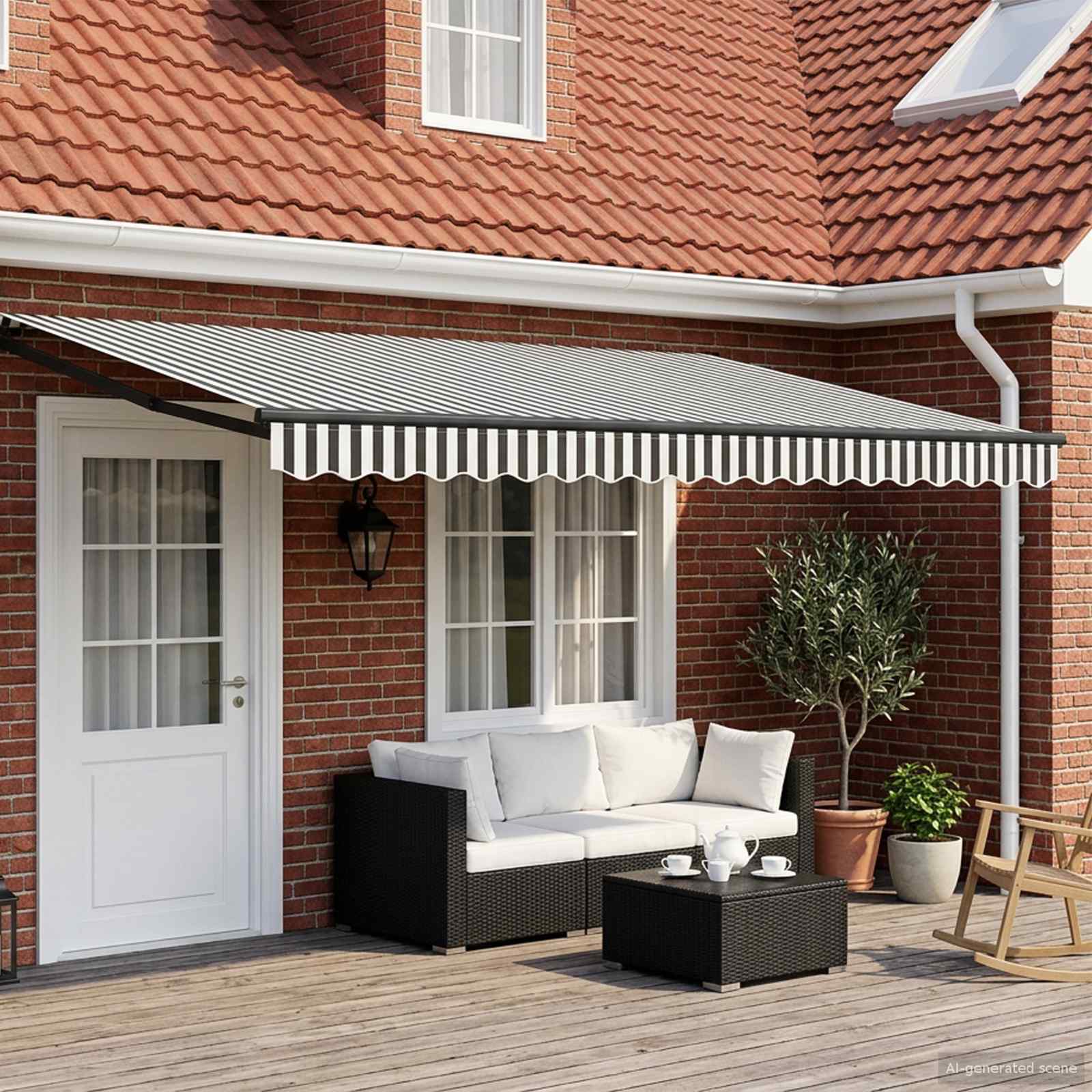 Električna retraktabilna tenda Antracit i bijelo 4 x 2 m