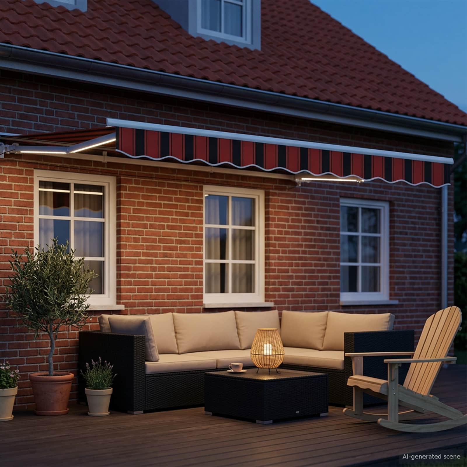 Ručni okvir tende s LED-ima Narančasta, Crna i Bijela 3 x 2 m