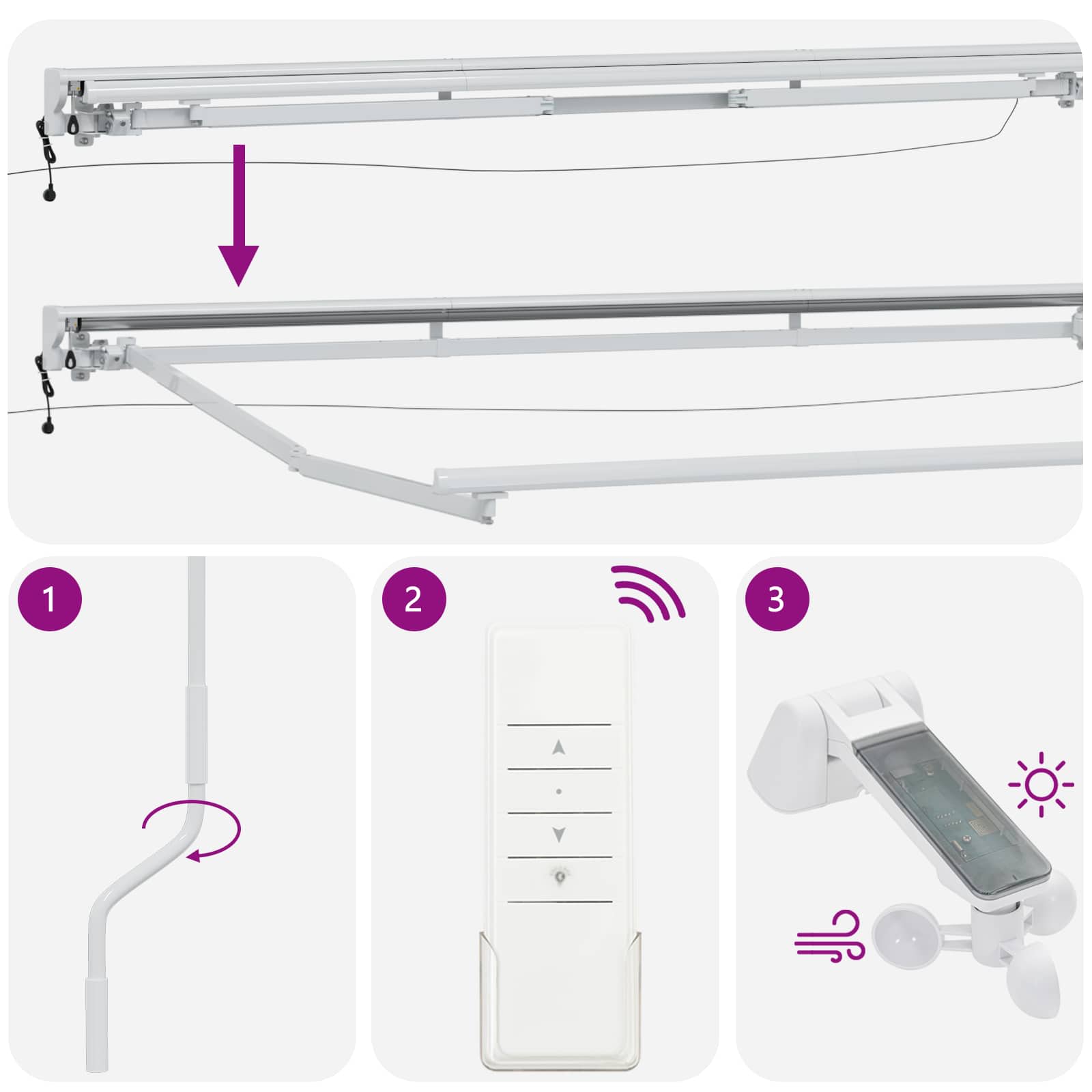 Električna retraktabilna tenda 4 x 2 m Poliester s PU premazom