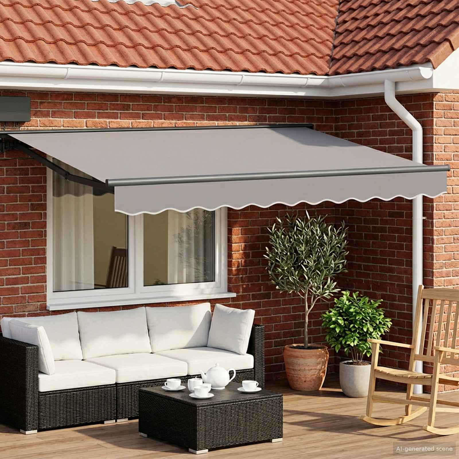 Električna retraktabilna tenda Svjetlosiva i antracit 3 x 2 m