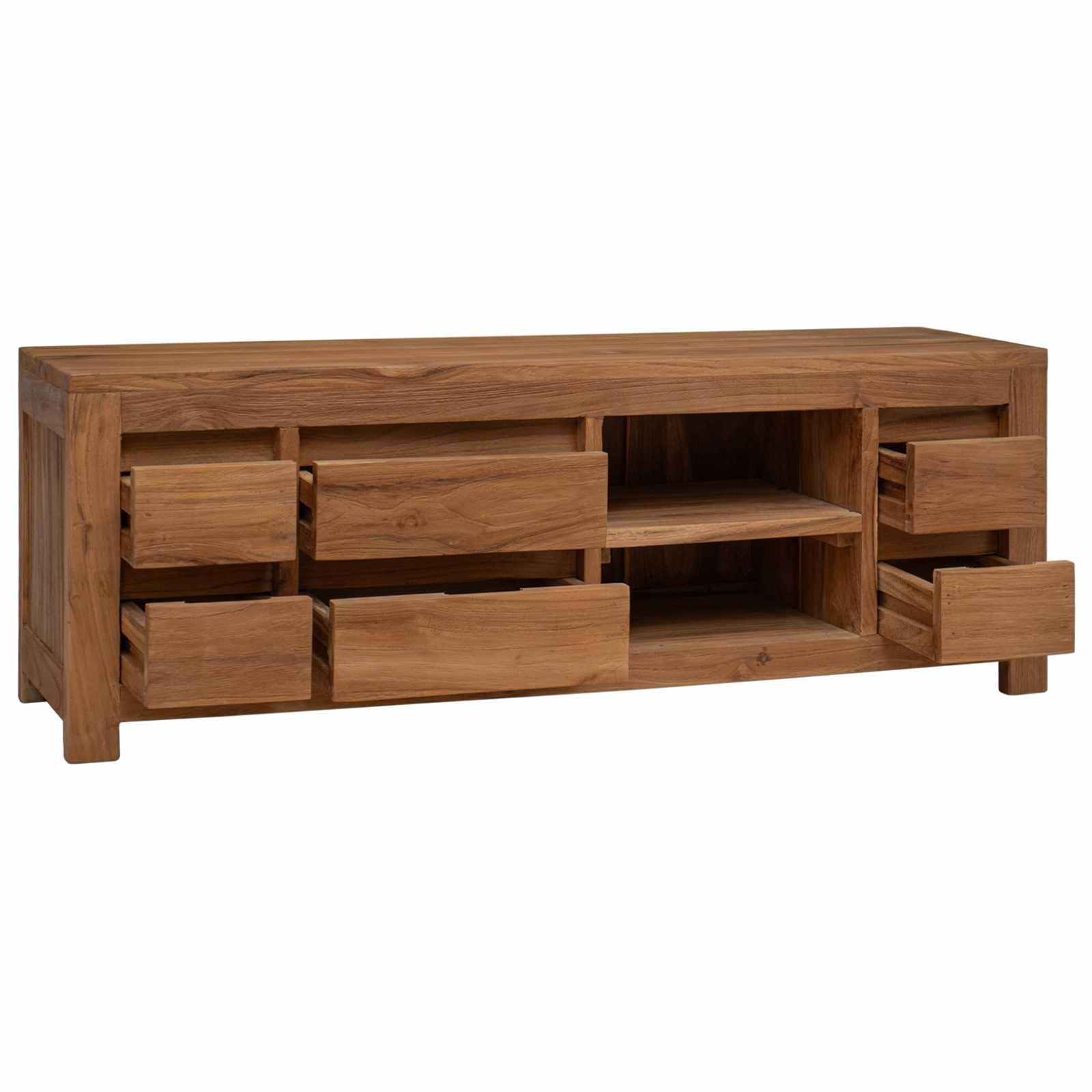 TV komoda 110 x 30 x 40 cm Prirodna Čvrsto teak drvo