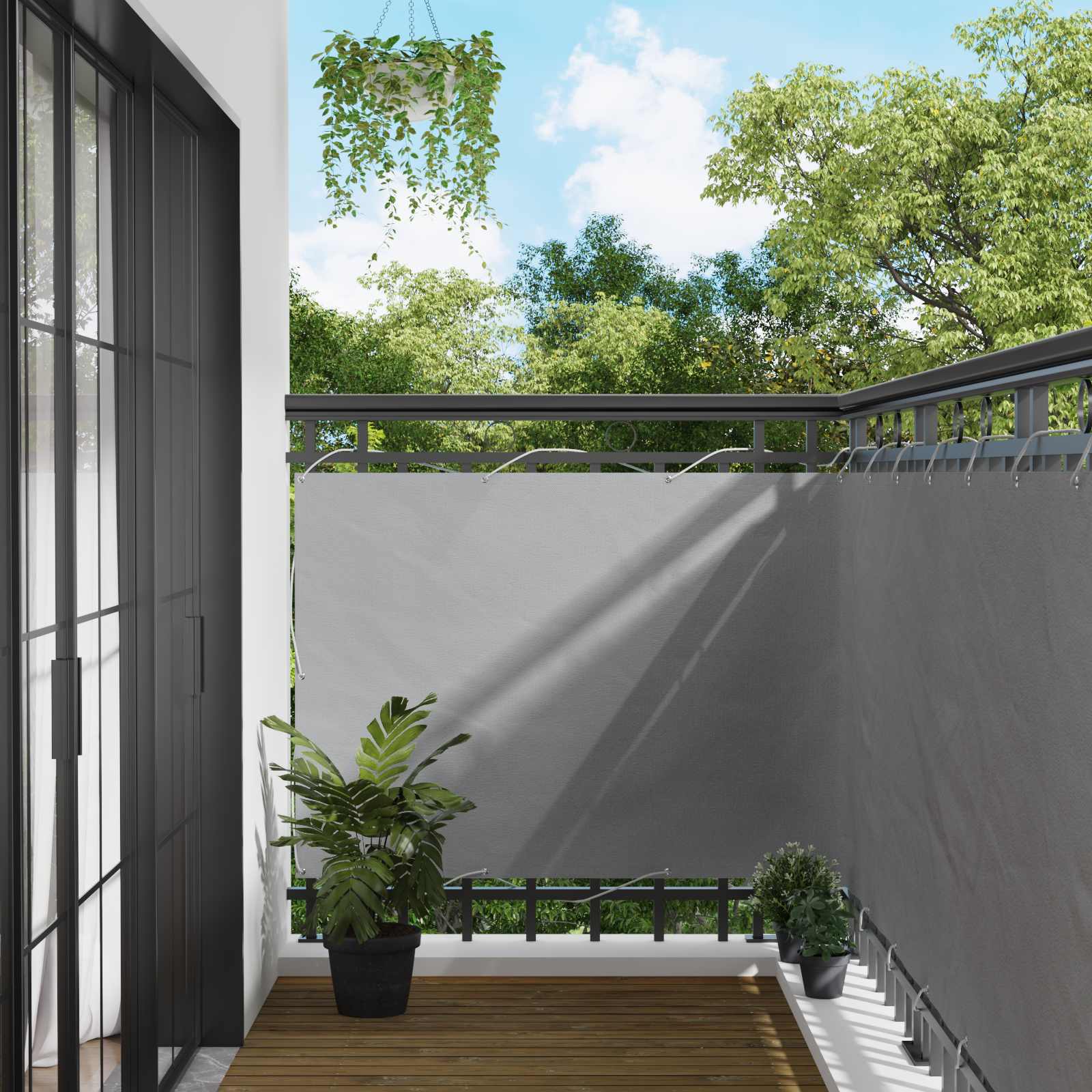 Balcony ekran Svijetlo siva 110 x 300 cm Oxford tkanina