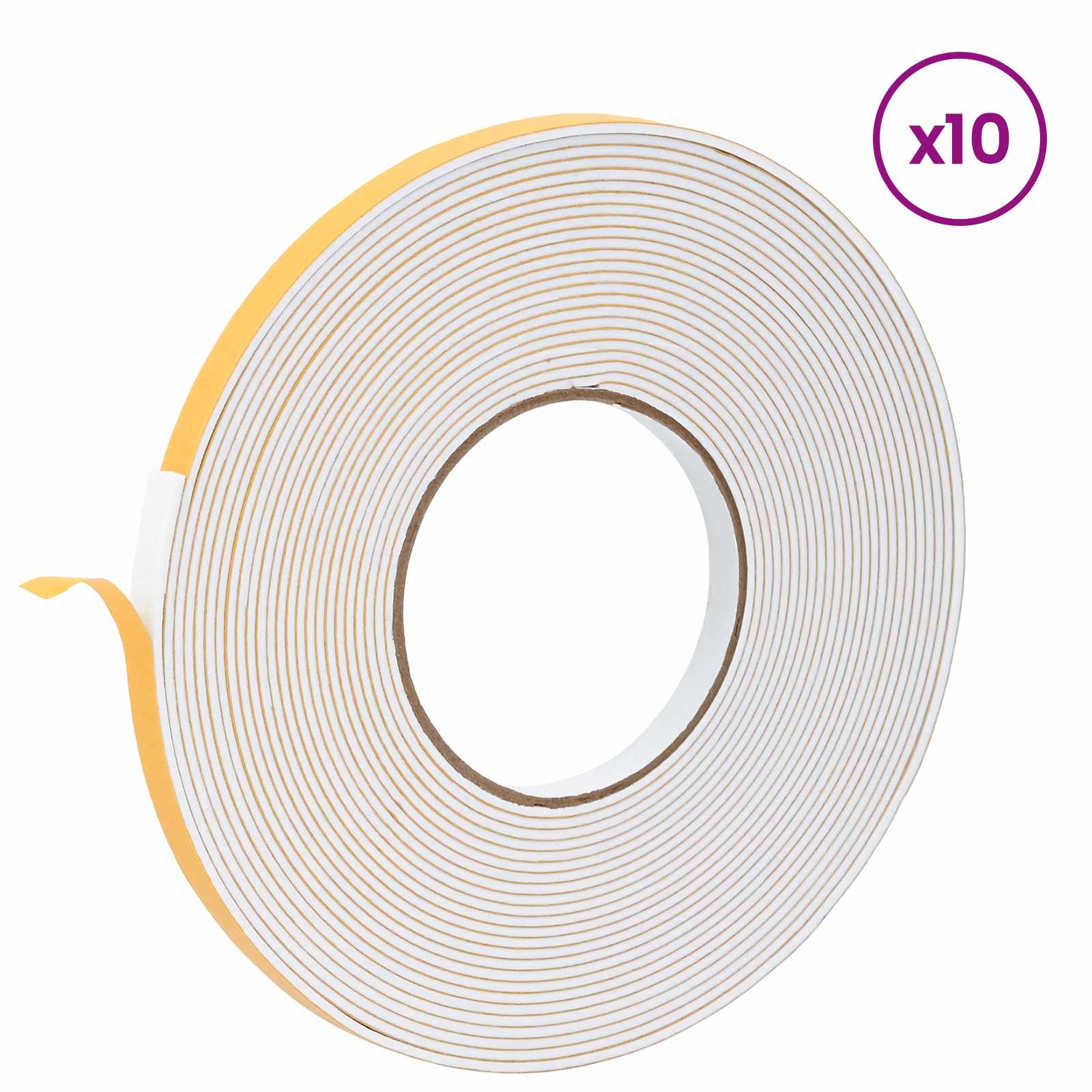 Samoljepljiva pjenasta traka 10 pcs Bijela 10mm x 10m CR pjena