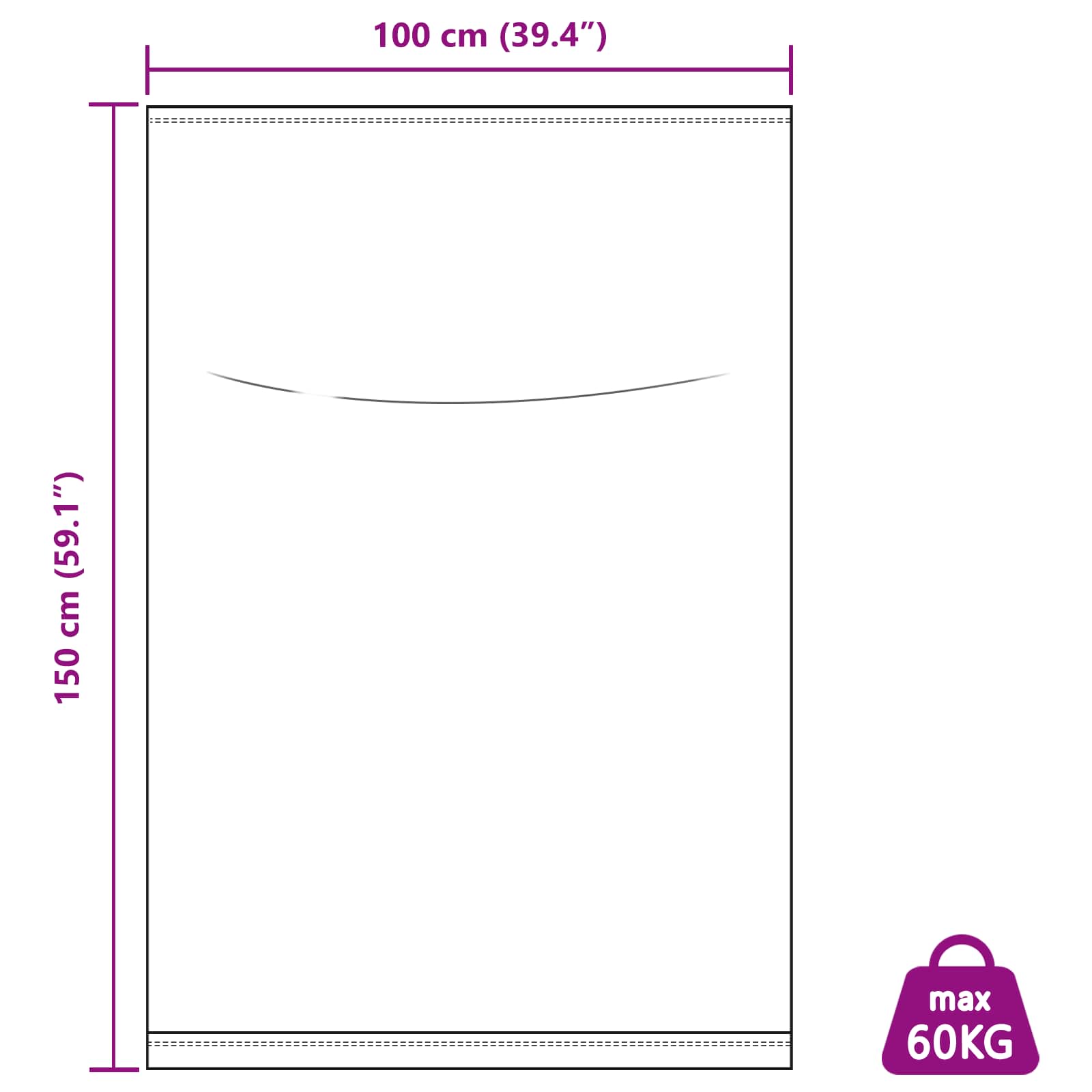 Tkanine vreće 10 pcs Bijela 100 x 150 cm PP