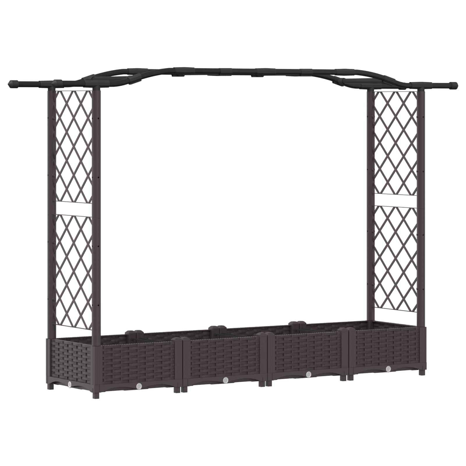 Povišeni krevet s mrežom i krovom Smeđa 207 x 40 x 126 cm PP