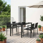 Set vanjskog namještaja 5 pcs Crna i antracit 160 x 80 x 73 cm