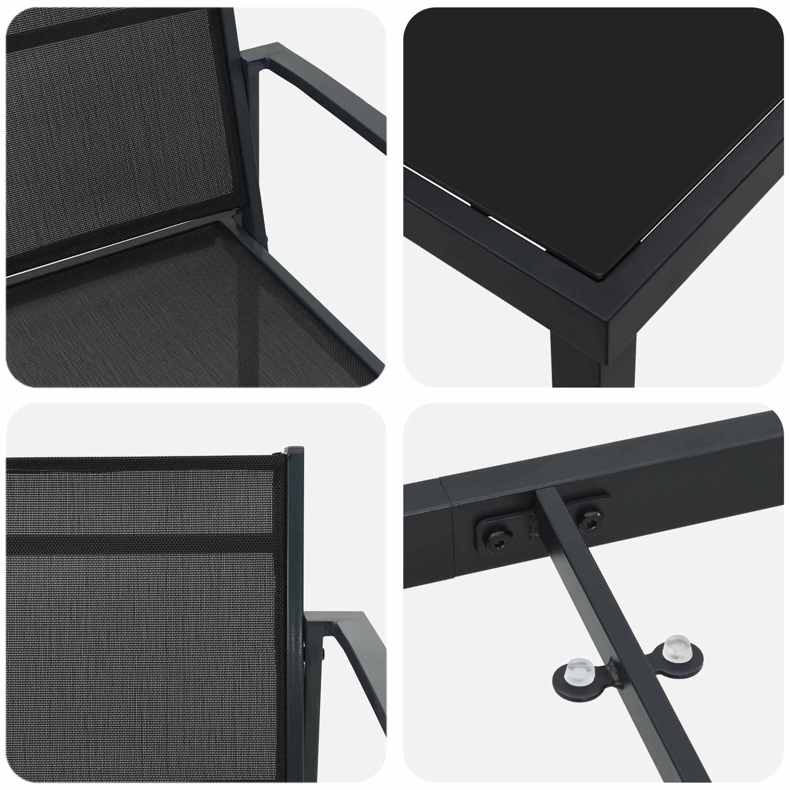 Set vanjskog namještaja 7 pcs Crna i antracit 160 x 80 x 73 cm
