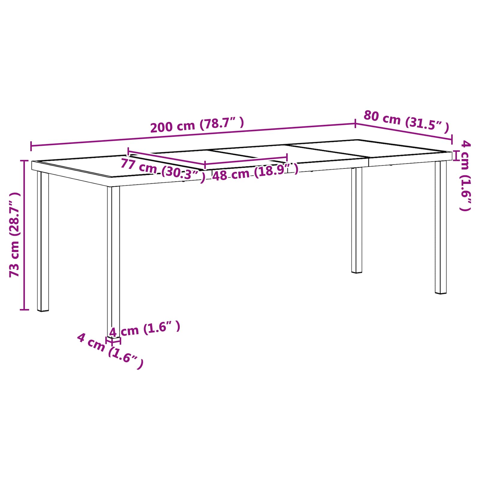 Set vanjskog namještaja 7 pcs Crna i antracit Tekstilen