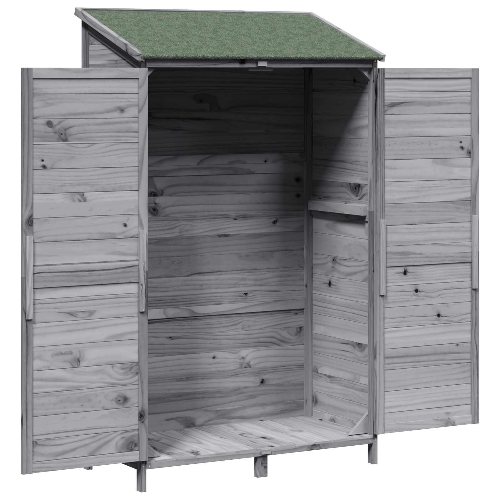 Vrtna Šupa s krovom Siva 106,5 x 56 x 176 cm Čvrsto drvo jele