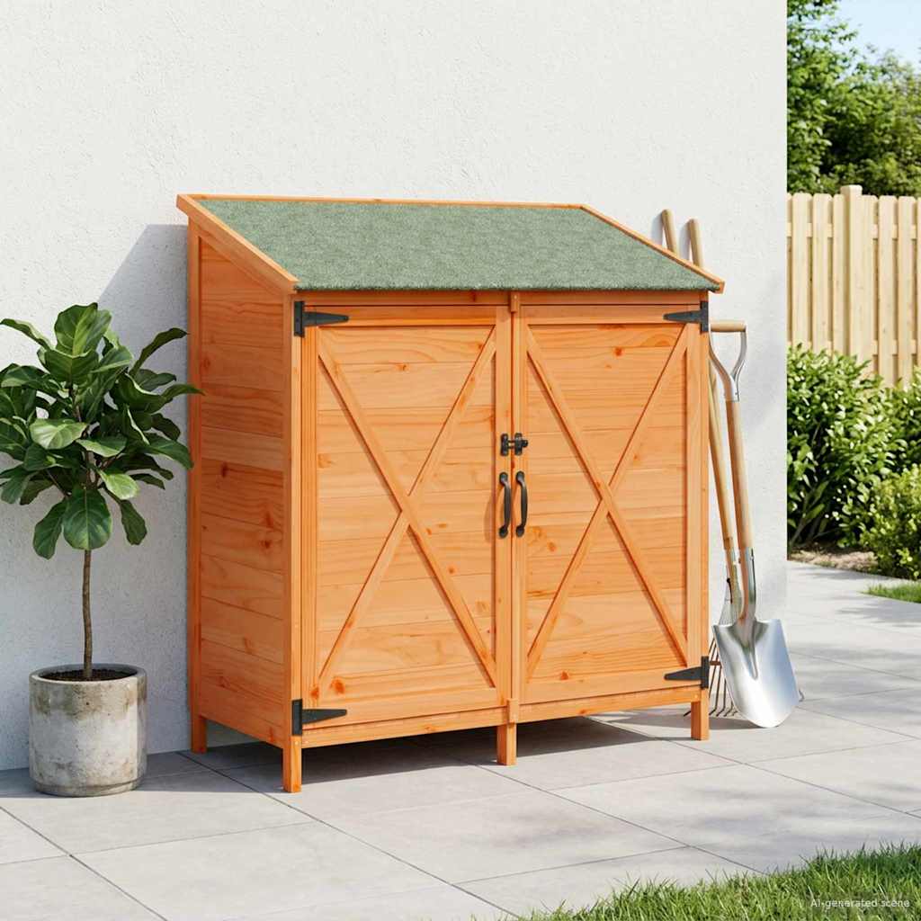 Vrtna Šupa s krovom Smeđa 106 x 56 x 113,5 cm Čvrsto drvo jele