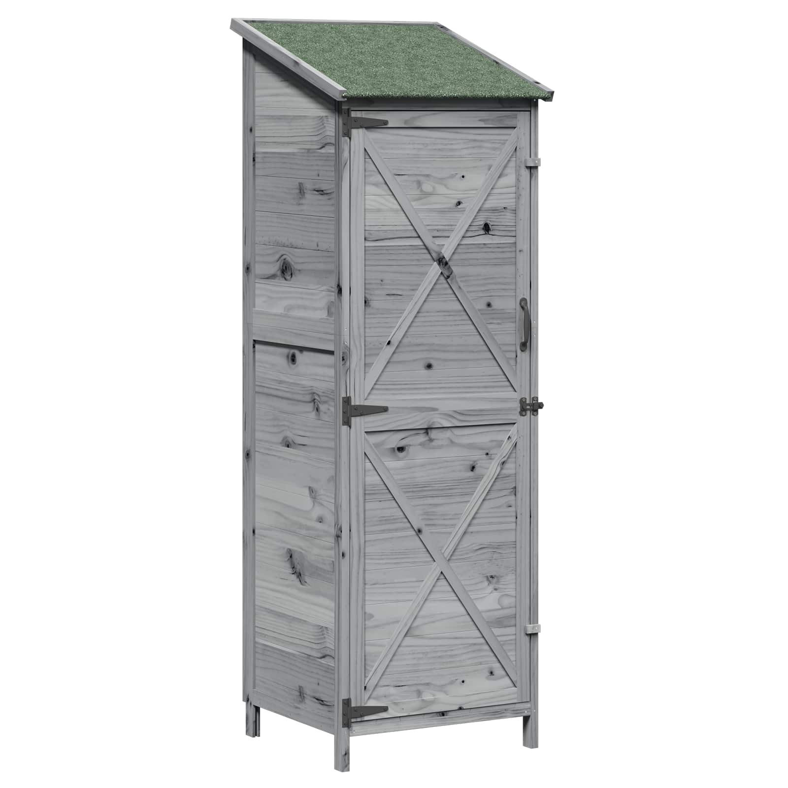Vrtna Šupa s krovom Siva 59,5 x 56 x 176,5 cm Čvrsto drvo jele