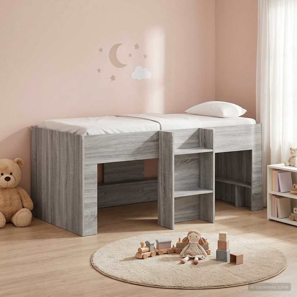 Kreveta za visoko spavanje djece 2 pcs Siva Sonoma