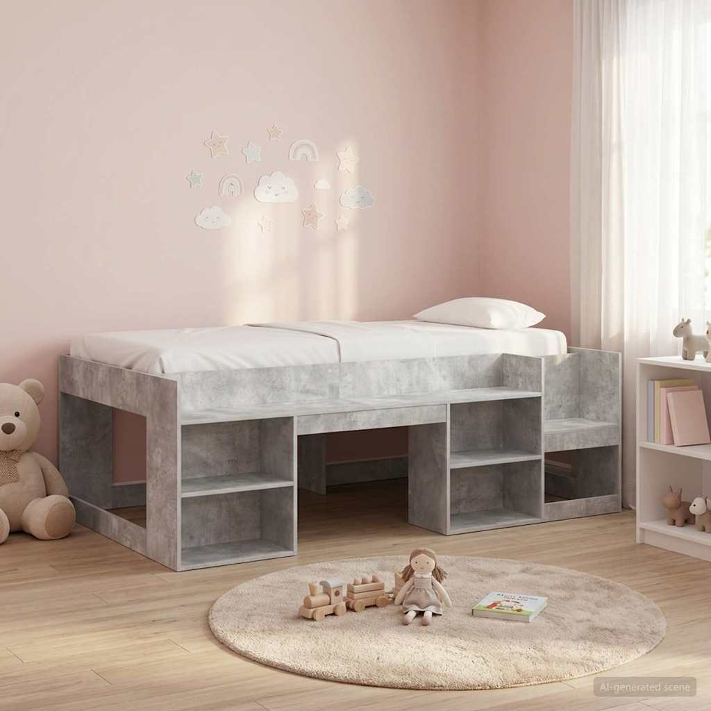 Krevet za djecu s ladicama Betonska siva 90 x 190 cm
